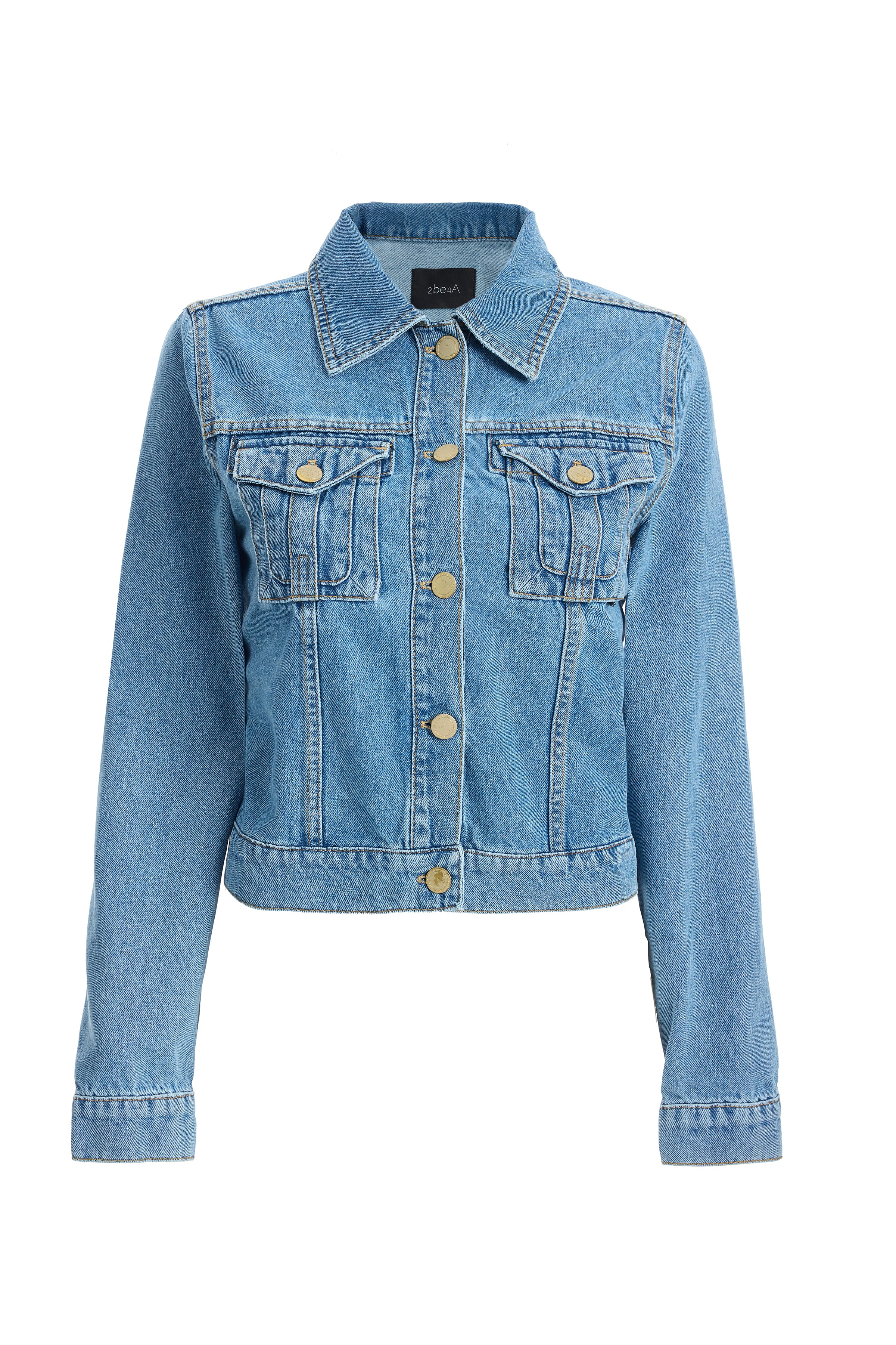 Kadın Açık Mavi Arkası Örme Denim Ceket