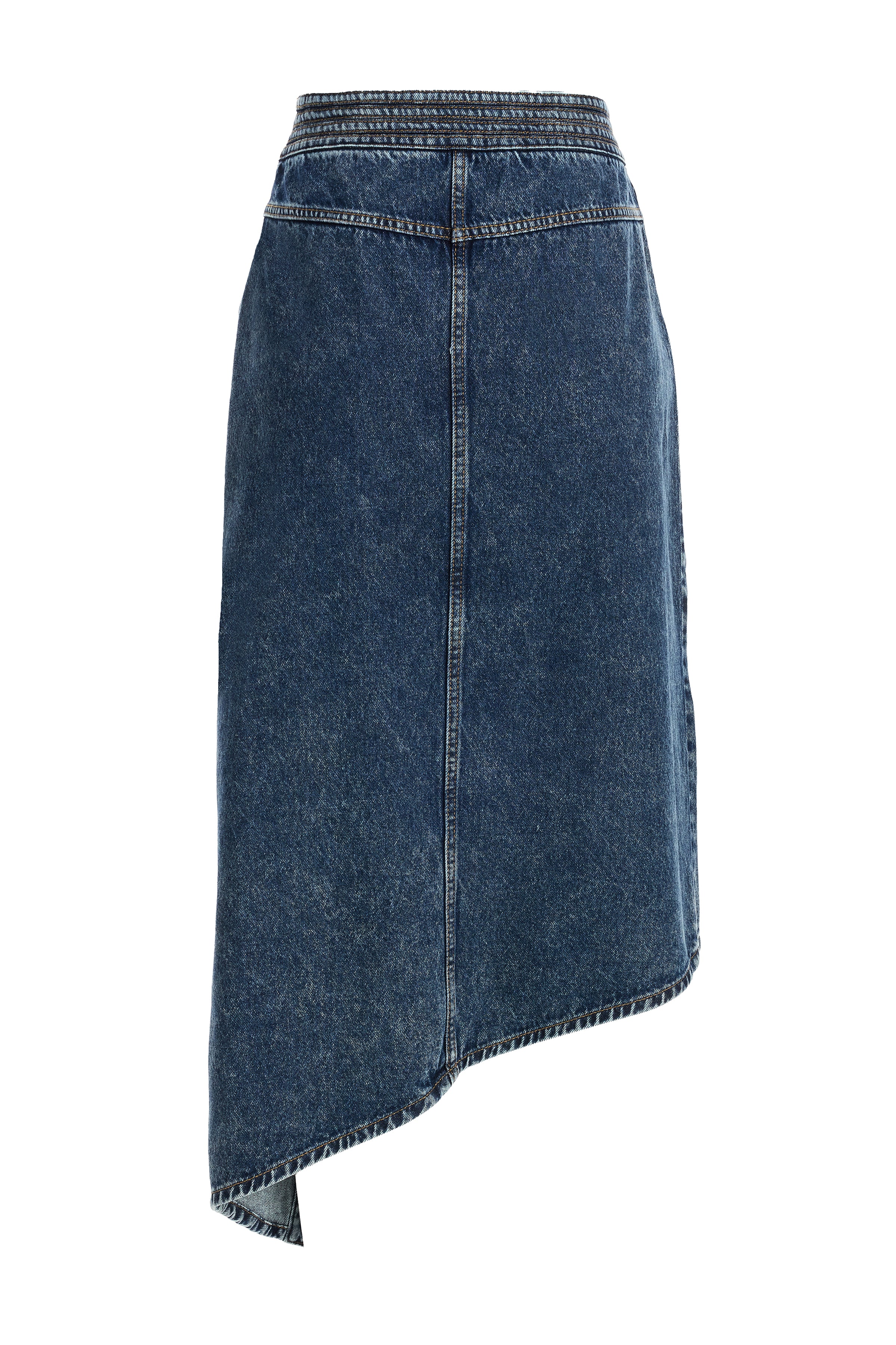 Kadın Asimetrik Yırtmaçlı Denim Etek