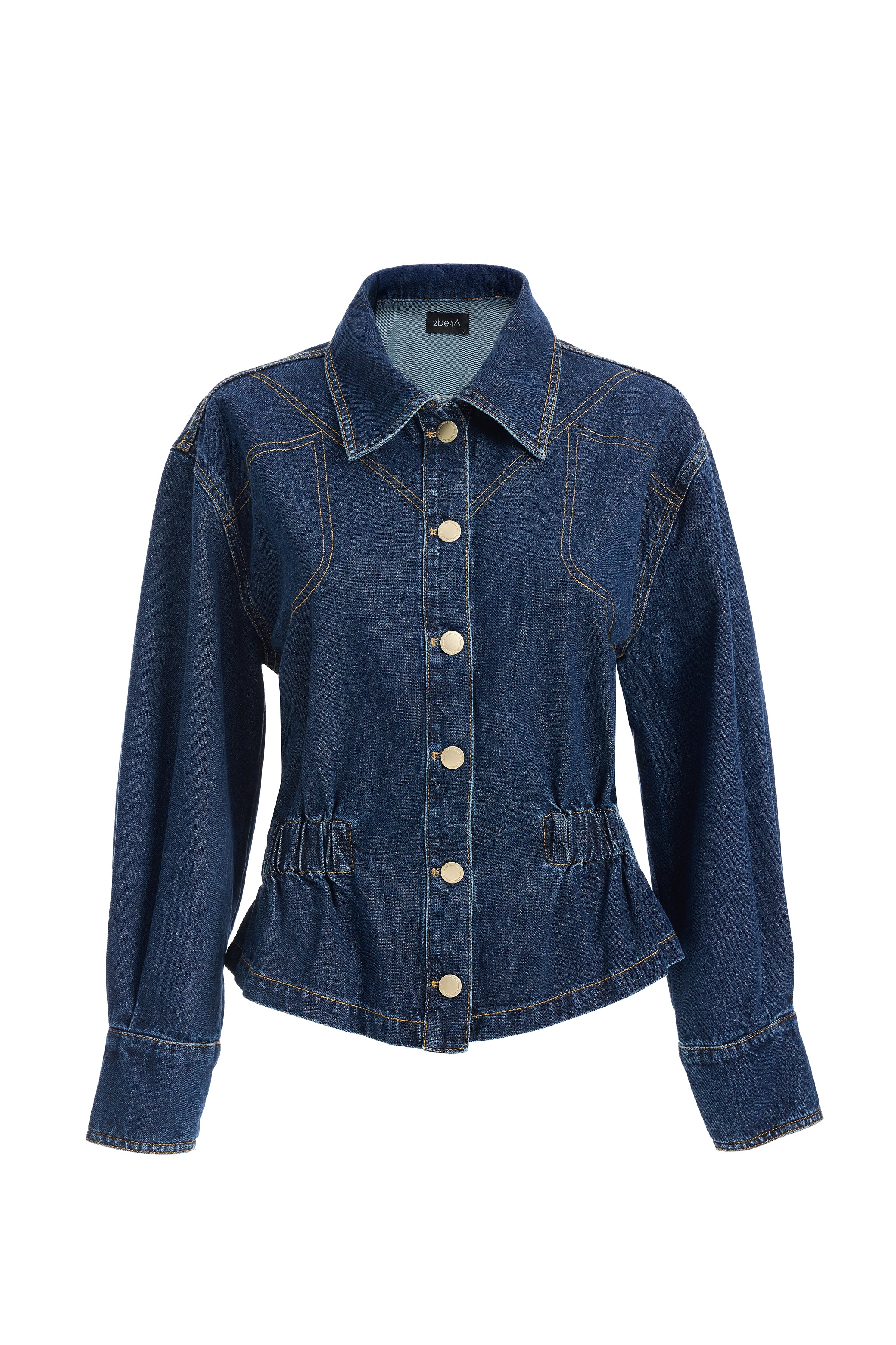 Women's Waist Drawstring Denim Jacket