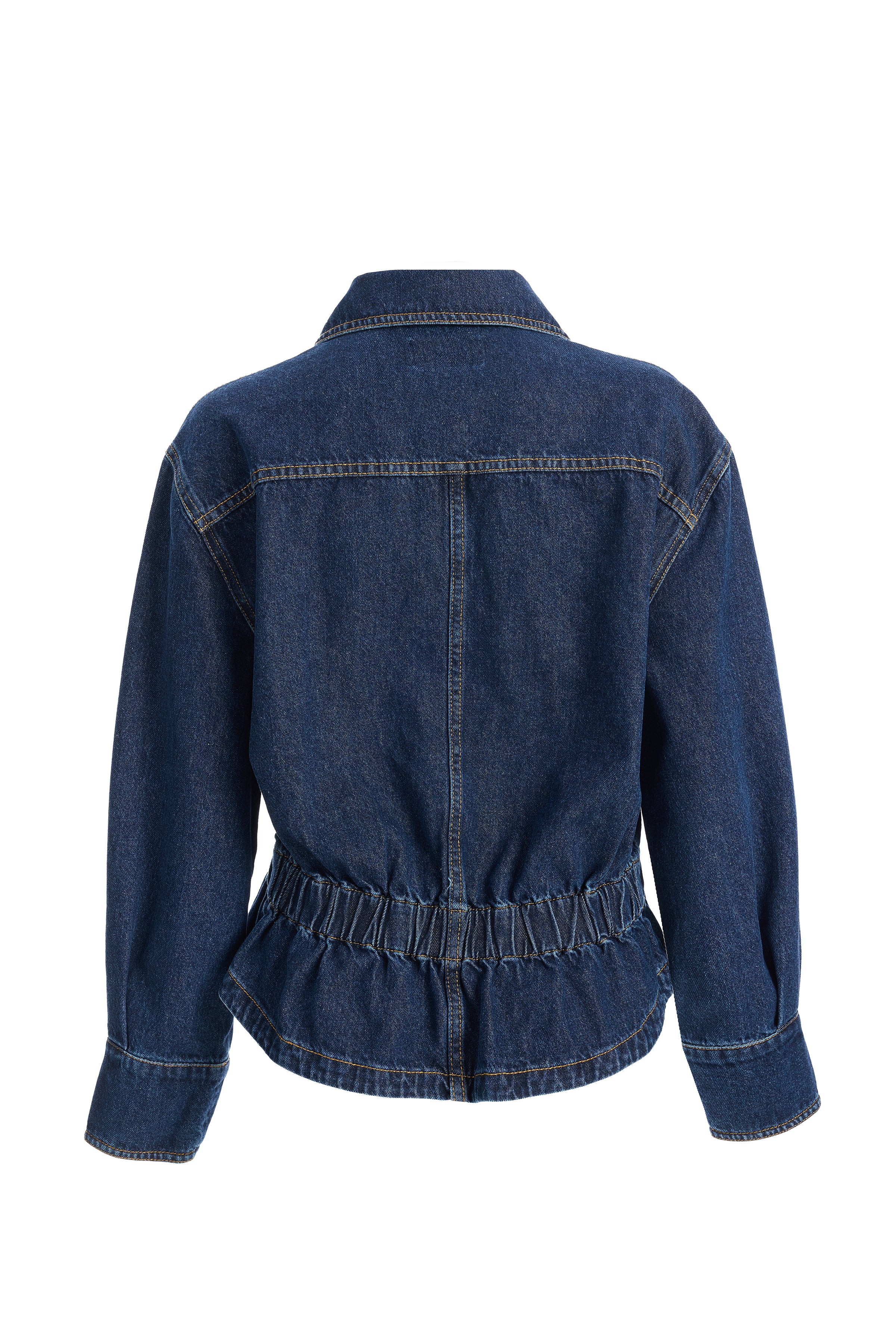 Women's Waist Drawstring Denim Jacket