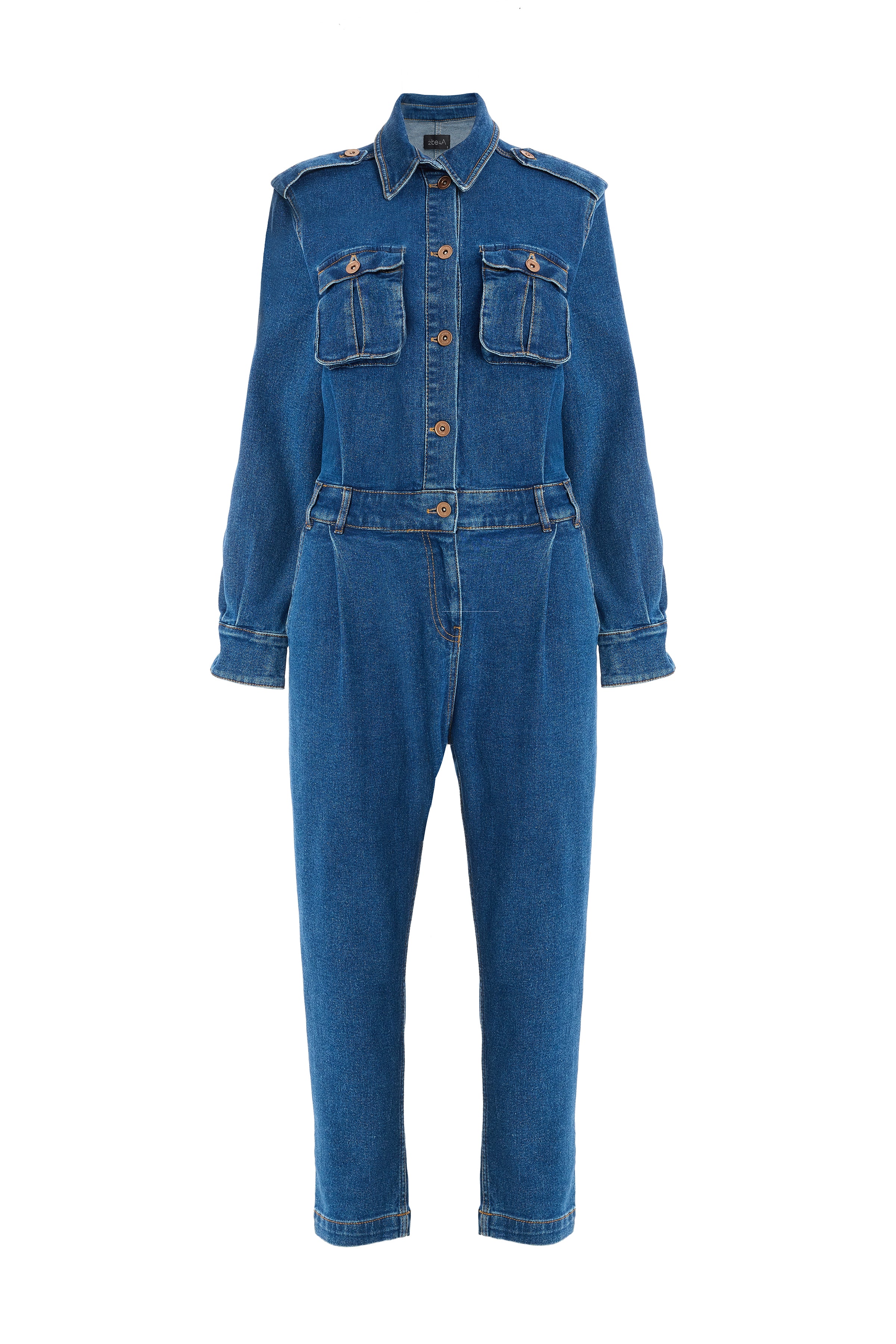 Kadın Cepli Denim Tulum