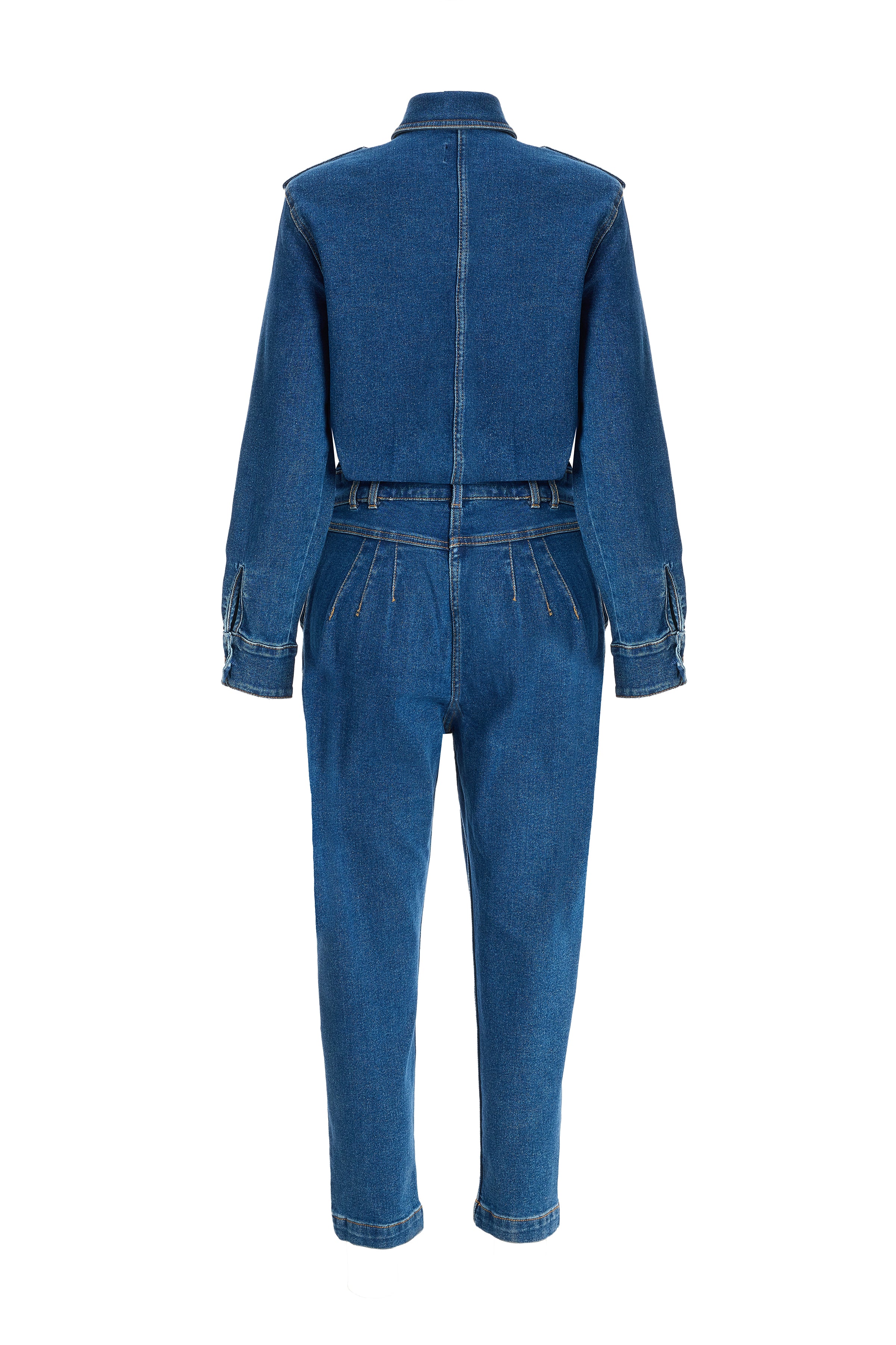 Kadın Cepli Denim Tulum