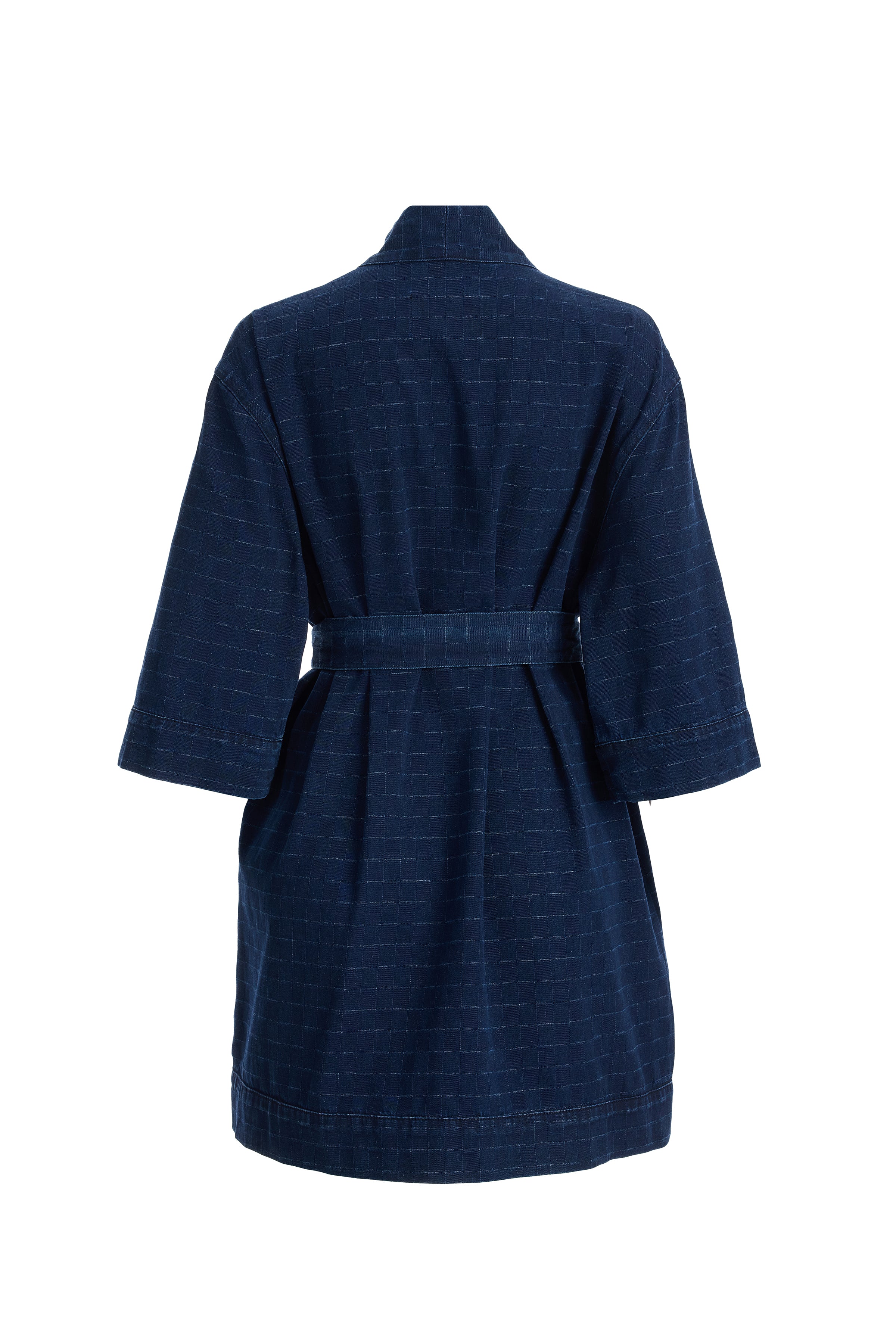 Kadın Damalı Denim Kimono