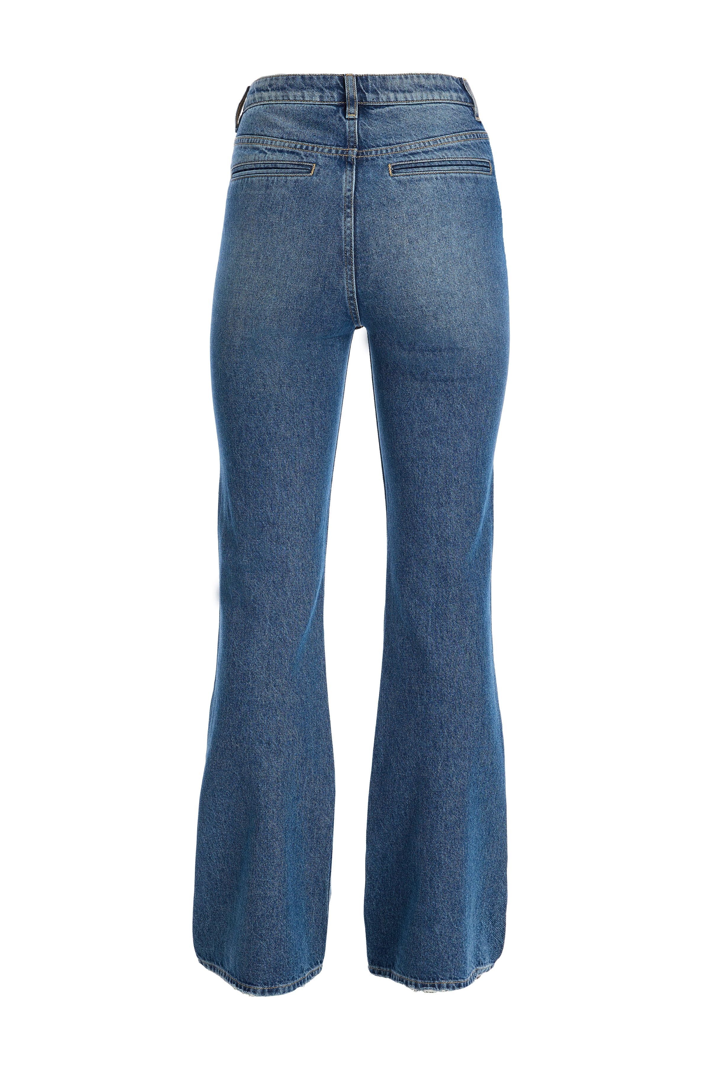 Kadın Dar Kesim Bol Paça Denim Pantolon