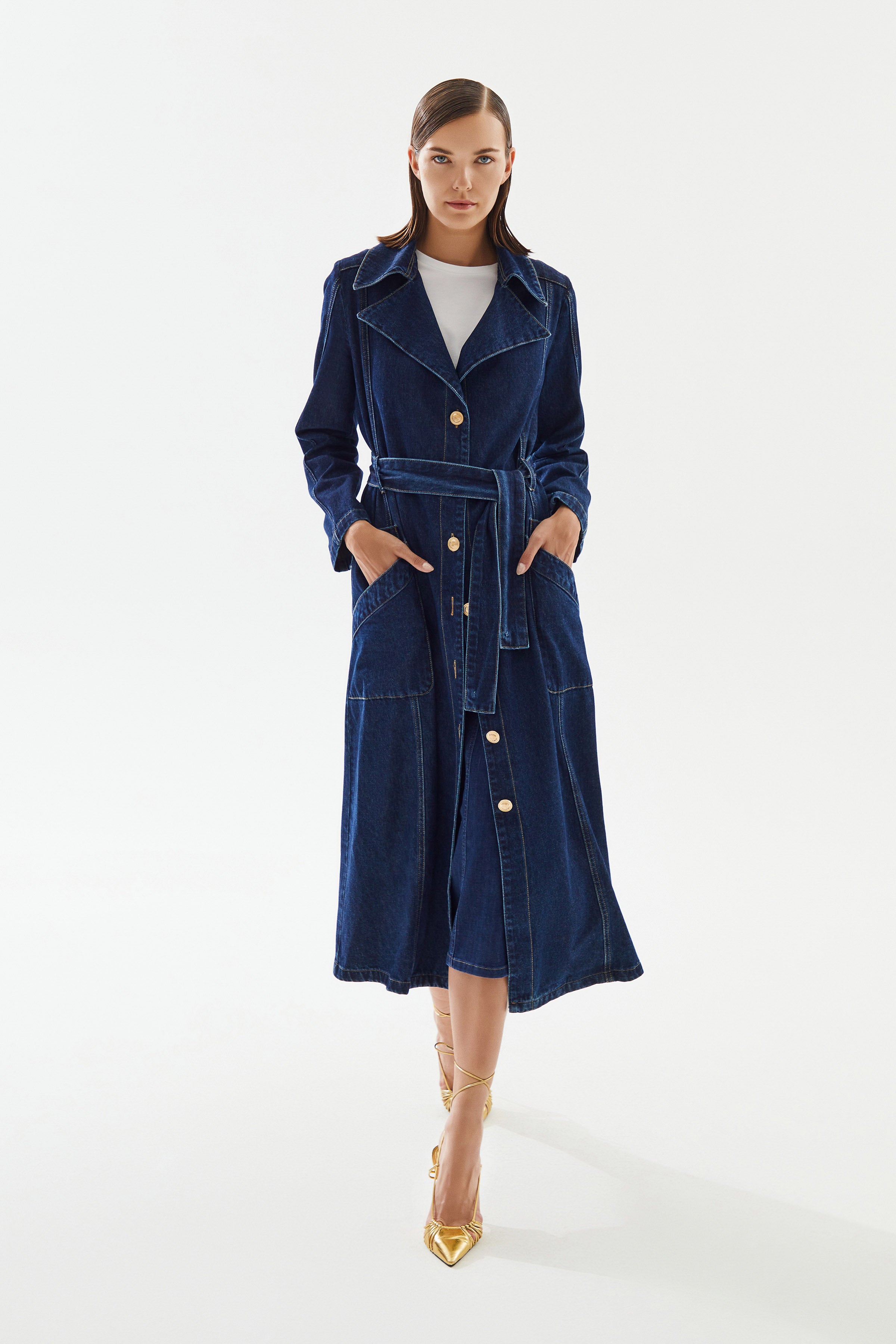 Kadın Denim Trençkot