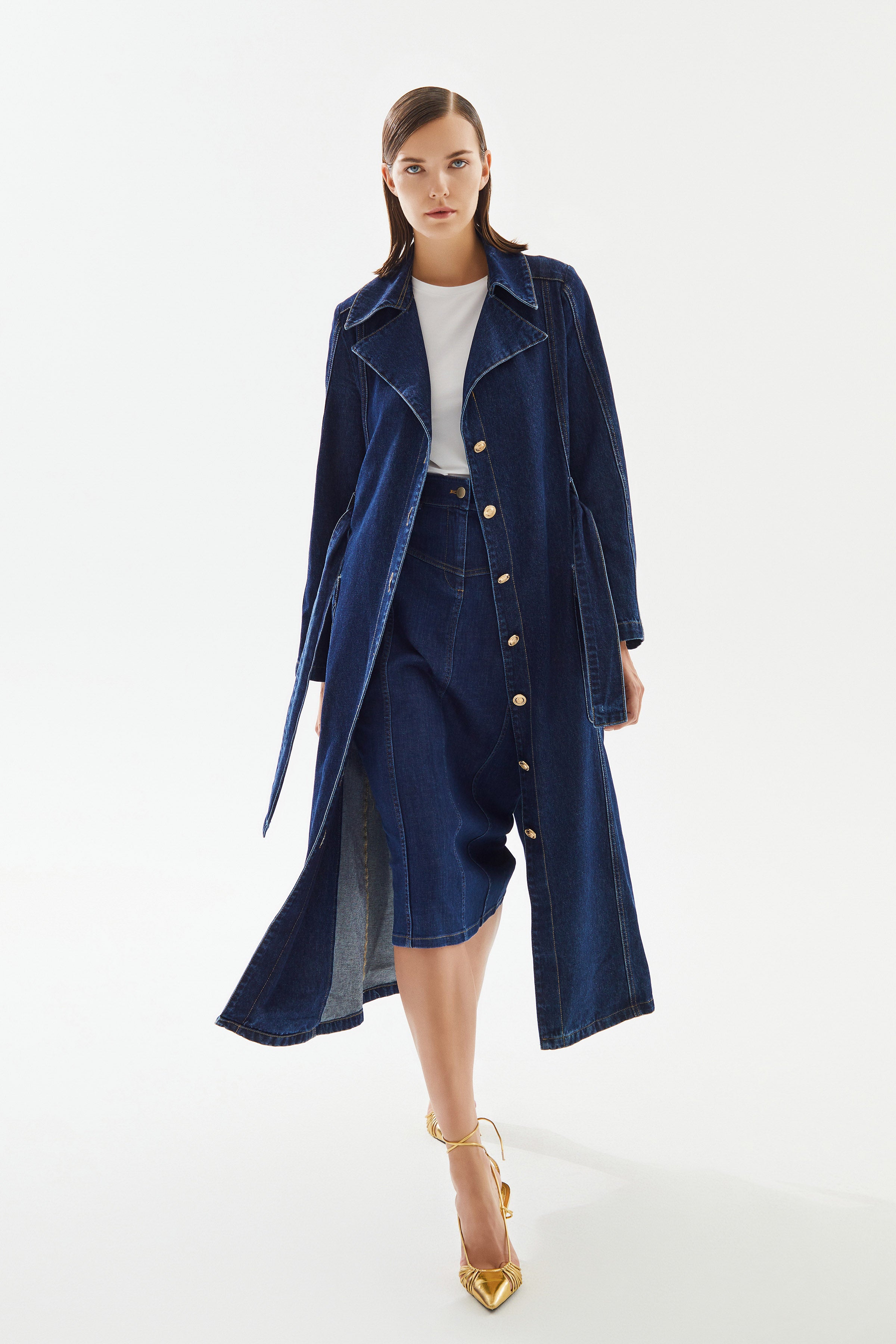 Women's Denim Trench Coat