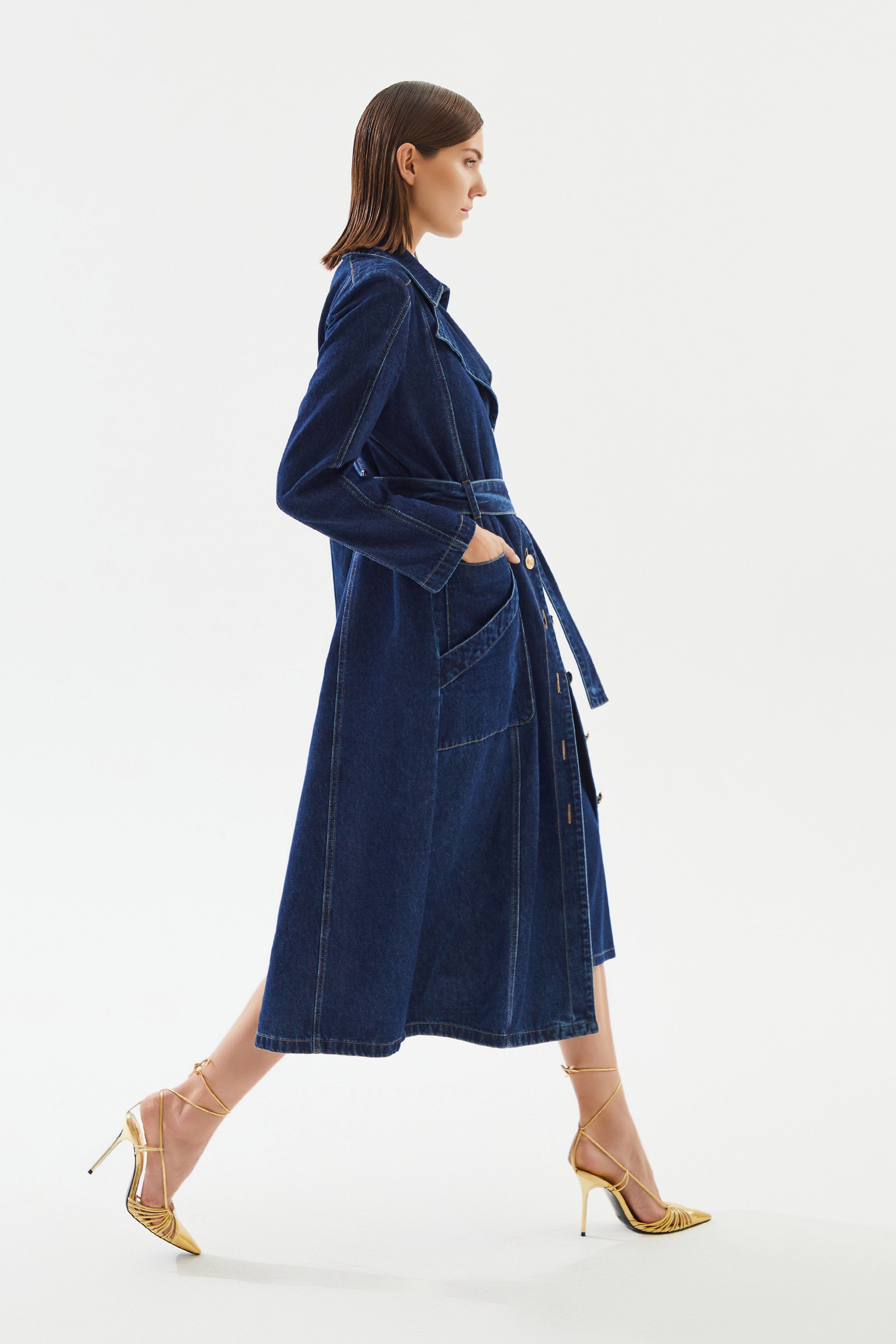 Kadın Denim Trençkot