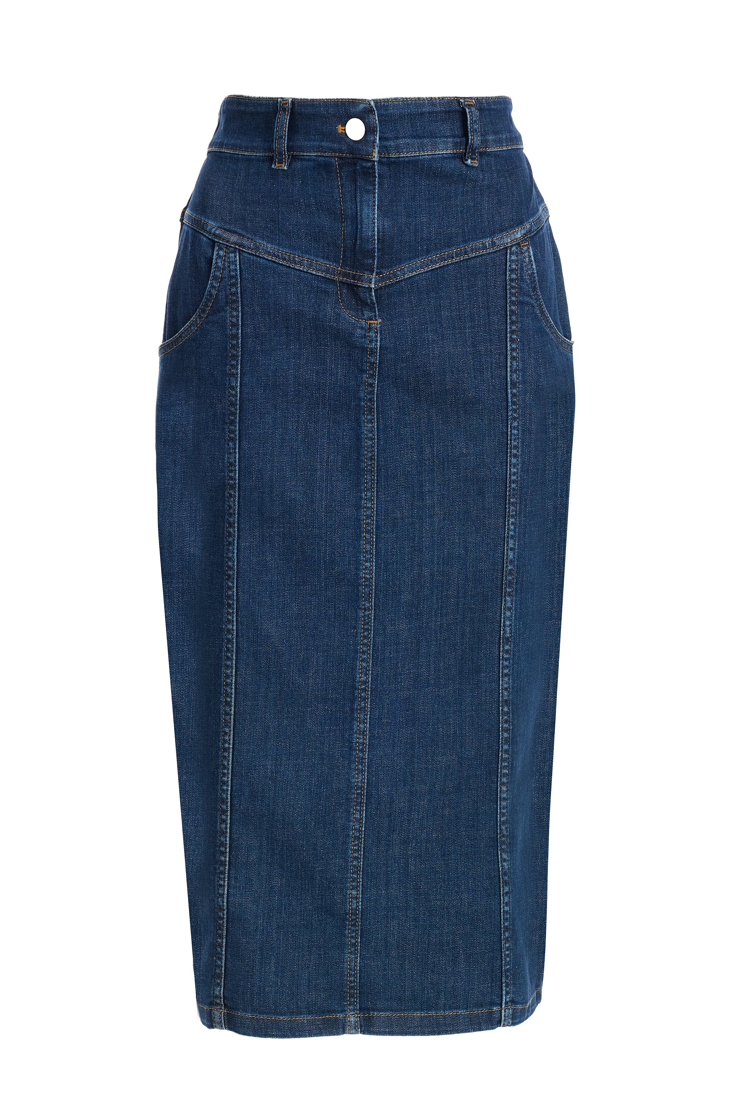 Women's Below Knee Denim Skirt