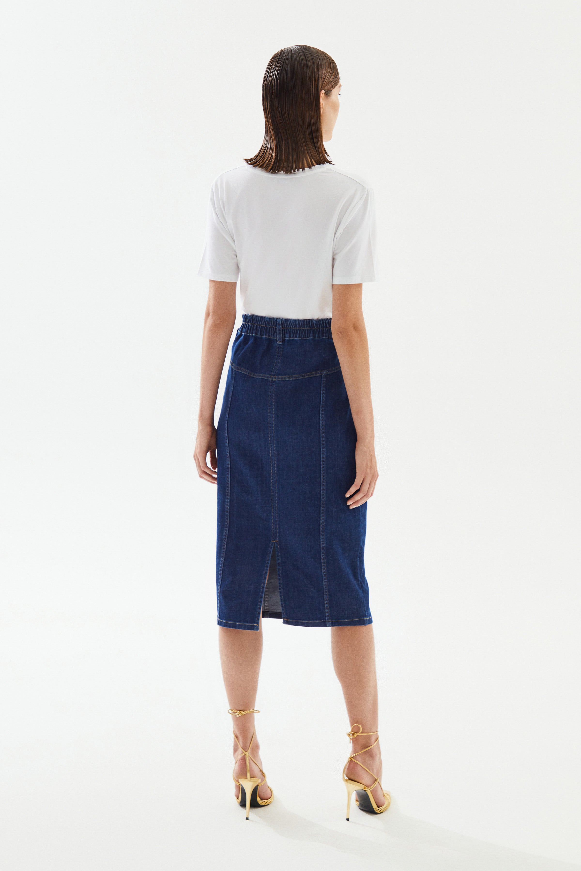 Women's Below Knee Denim Skirt