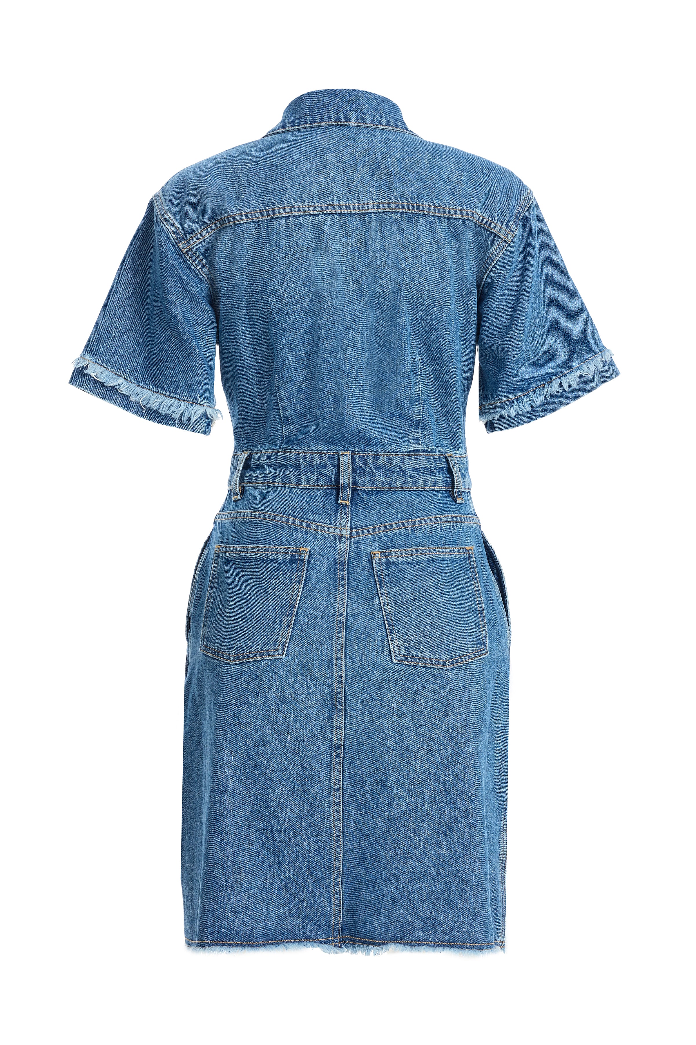 Kadın Düğmeli Denim Elbise