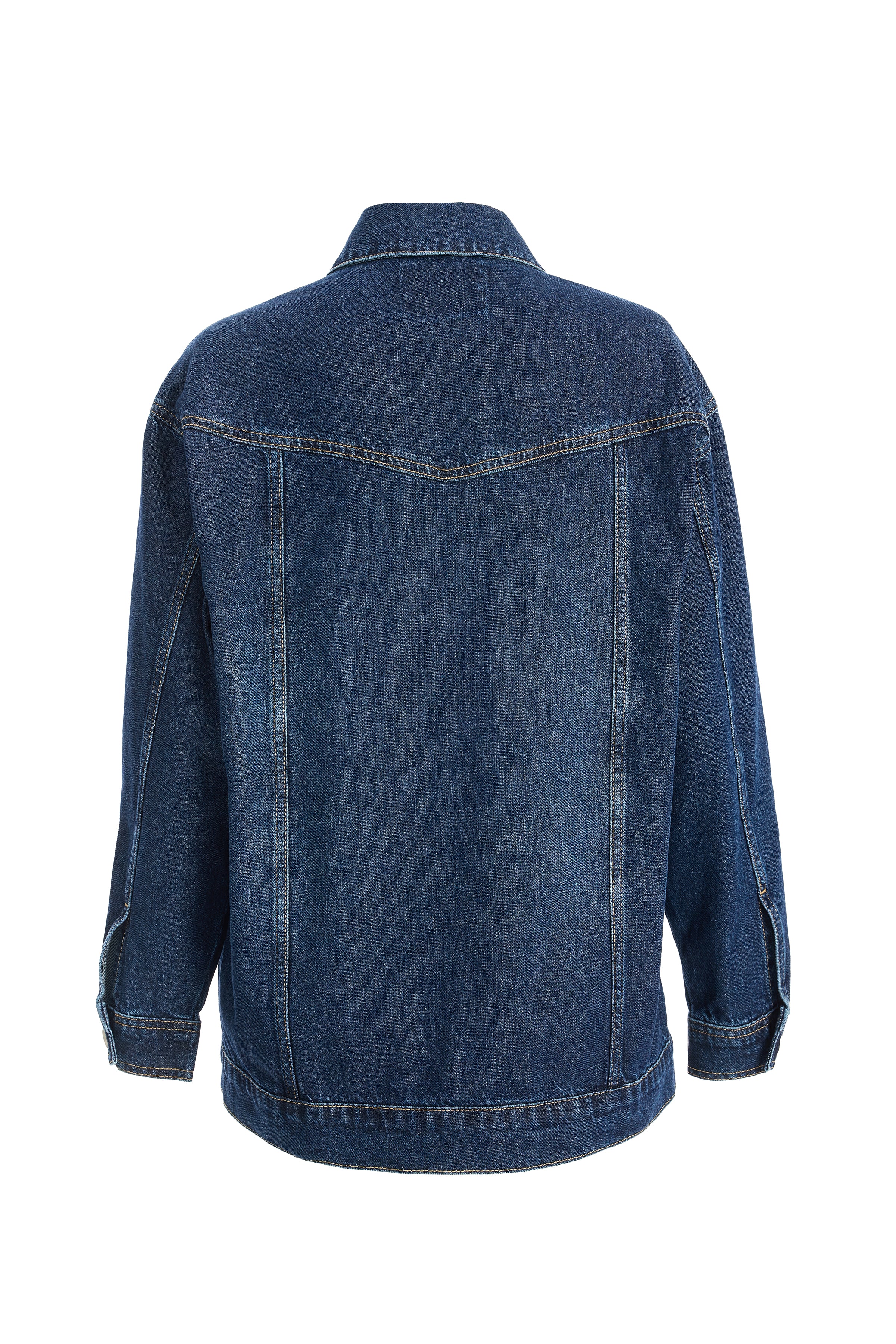 Kadın Geniş Cep Detaylı Denim Ceket