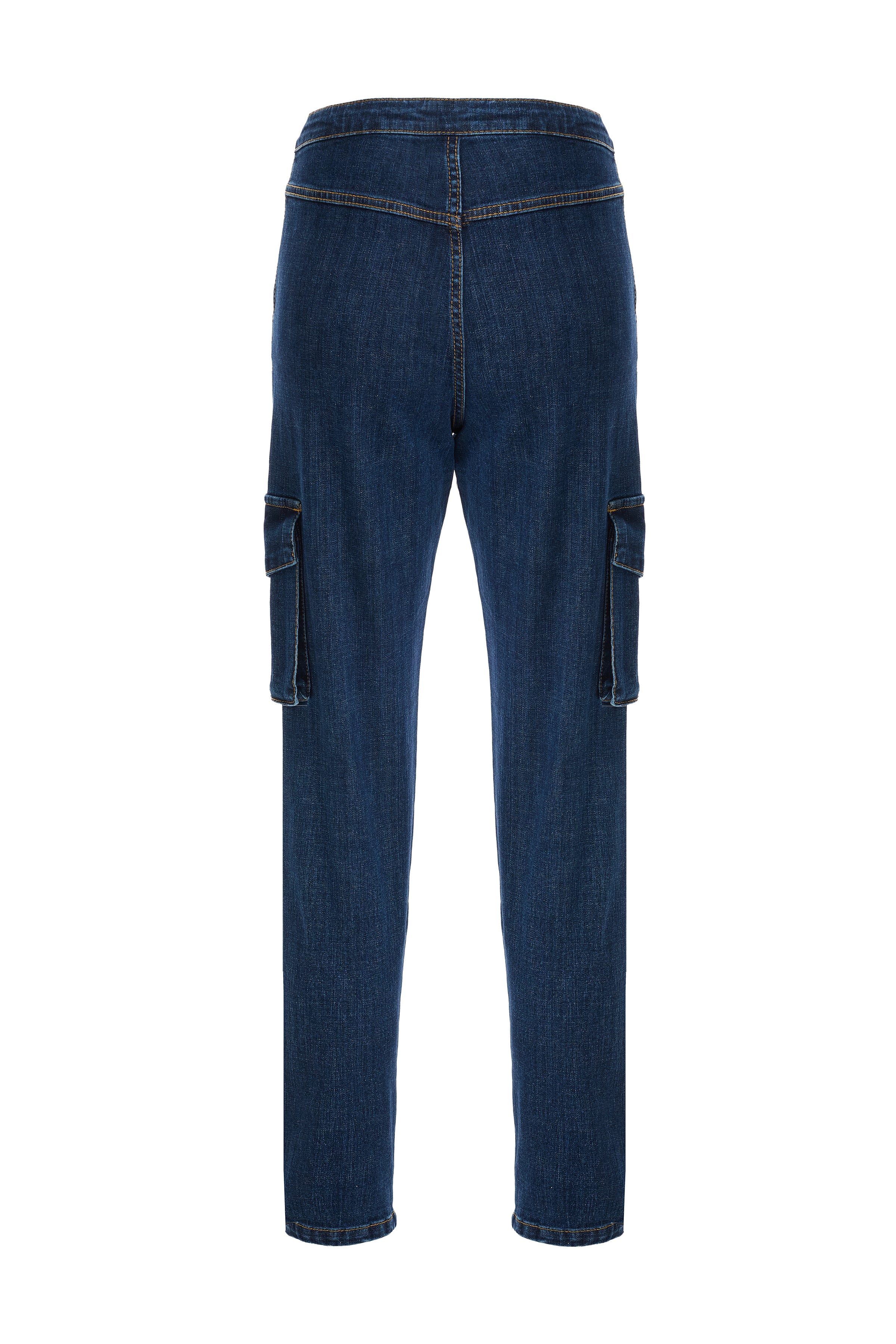 Kadın Kargo Cepli Denim Pantolon