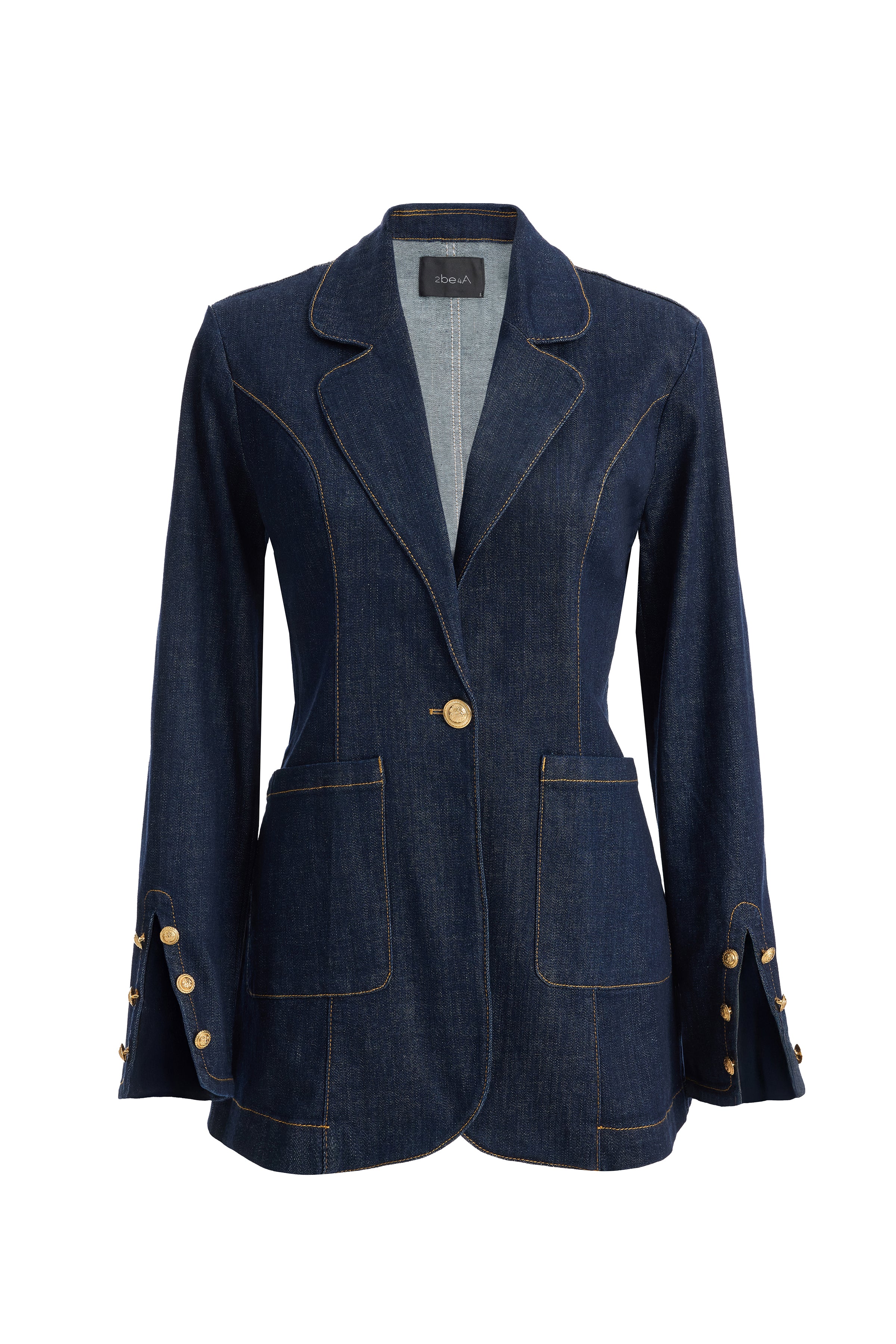 Kadın Kol Yırtmaçlı Blazer Denim Ceket