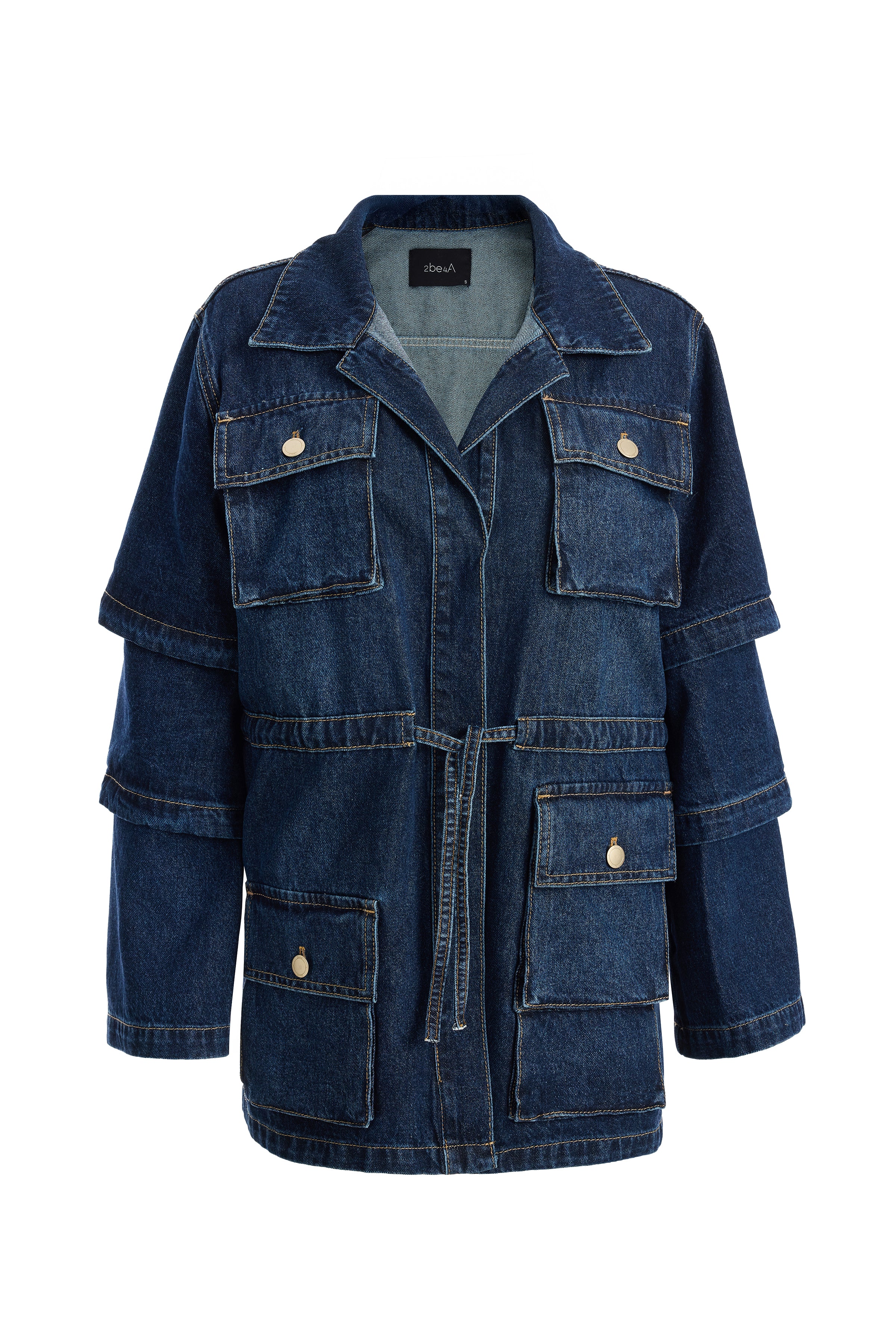Kadın Kolları Kısalabilen Denim Ceket