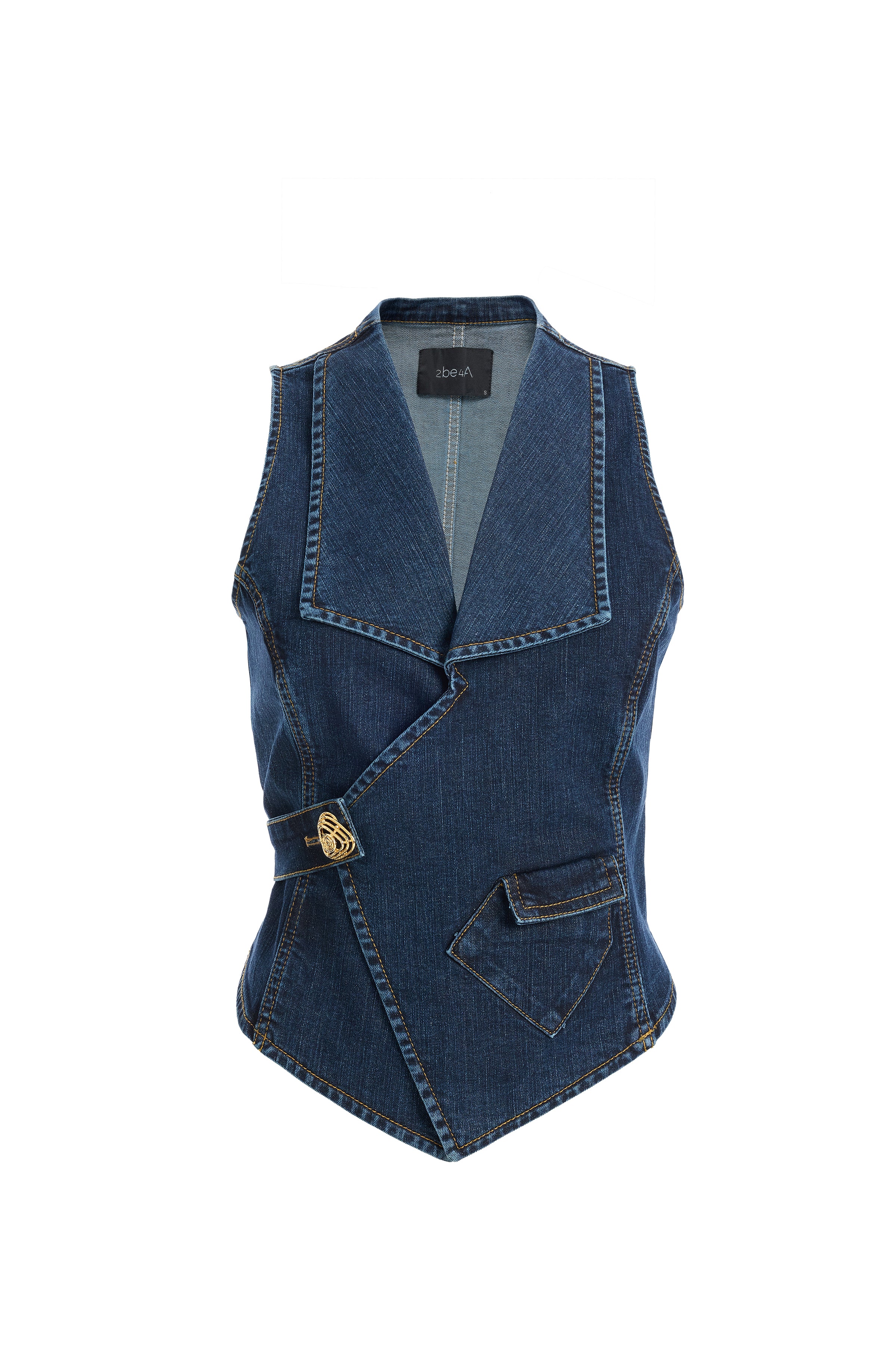 Kadın Kruvaze Denim Yelek
