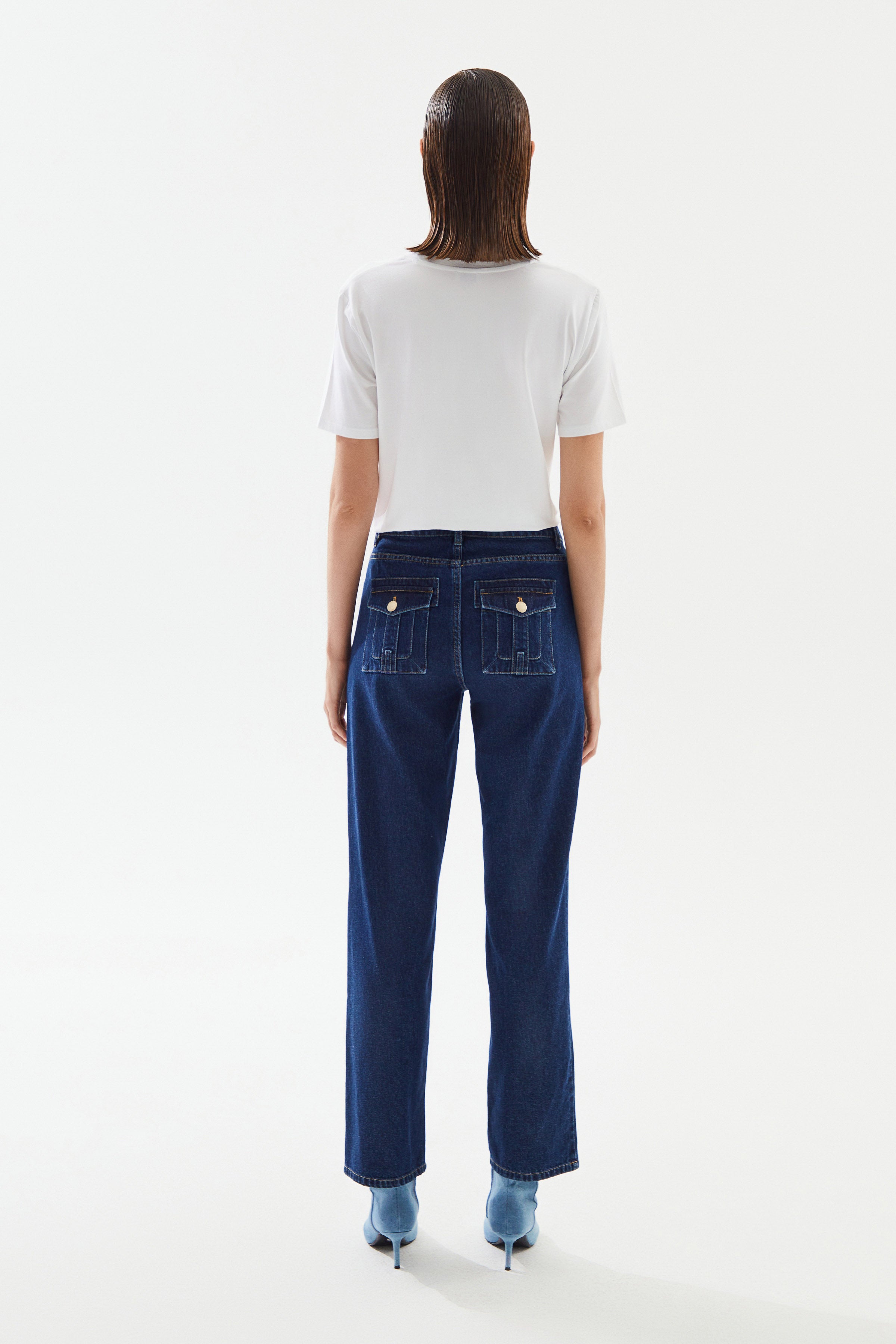 Women's Mid Rise Straight Denim Trousers