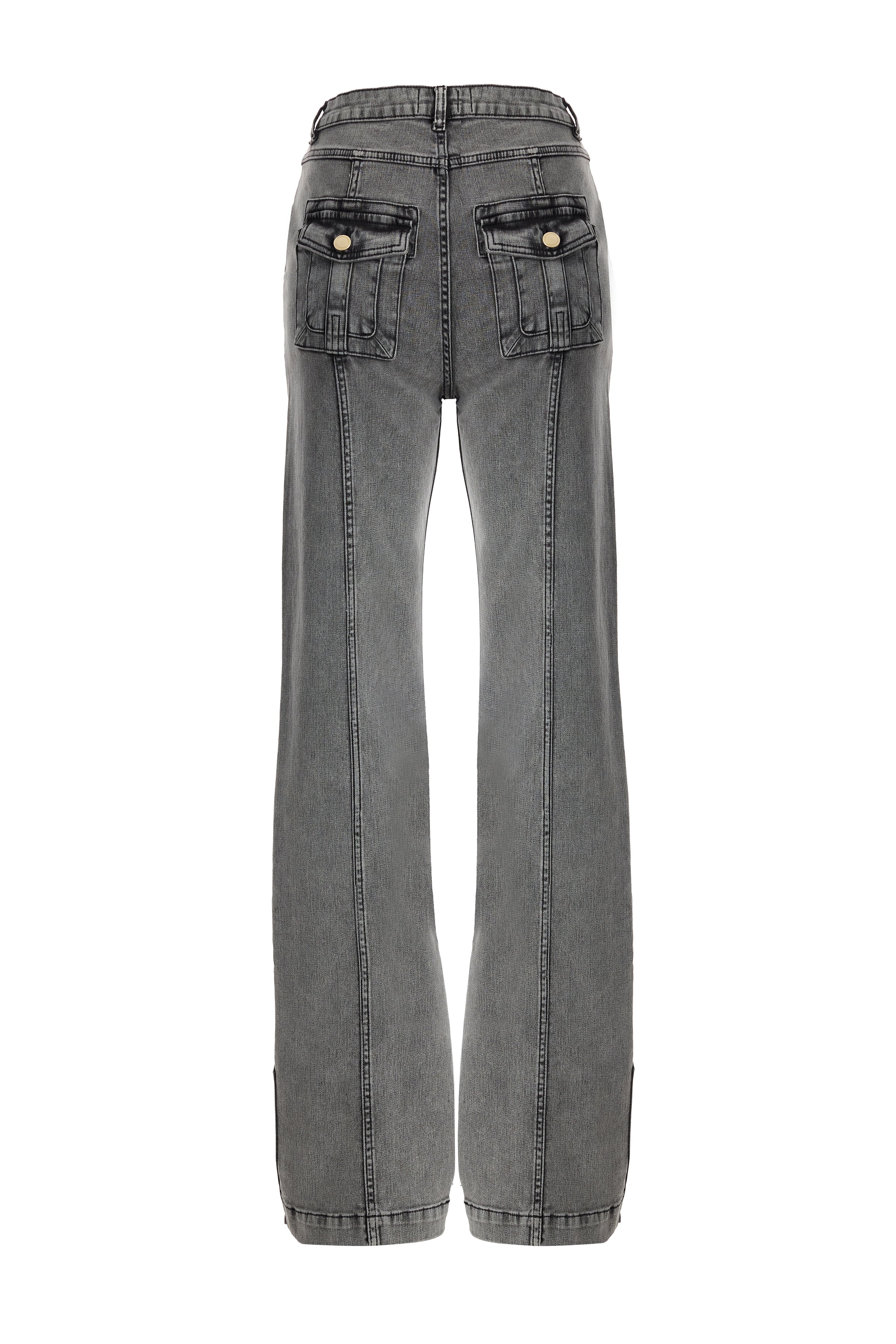 Kadın Önden Dikişli Denim Pantolon