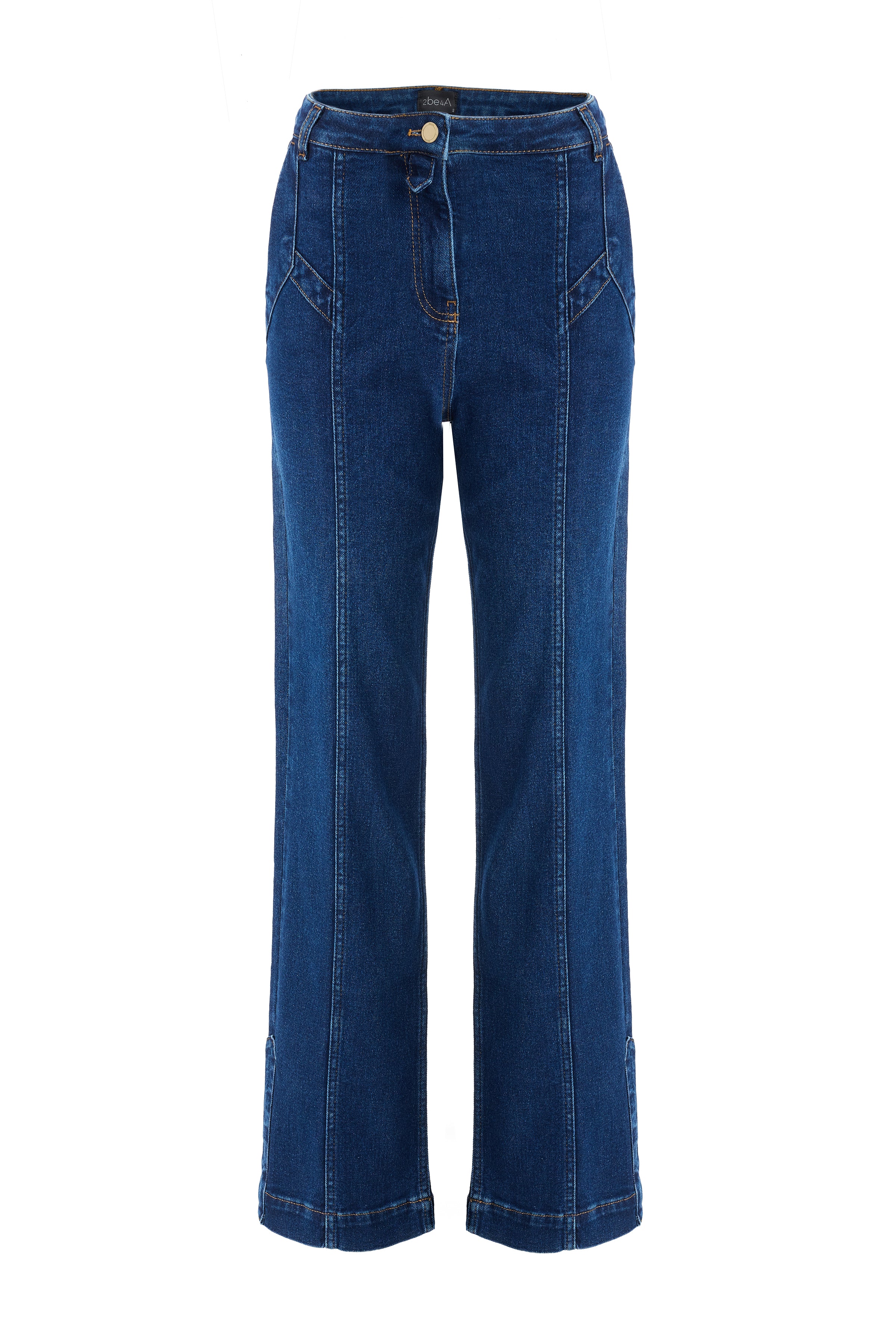 Women's High Waist Straight Denim Trousers