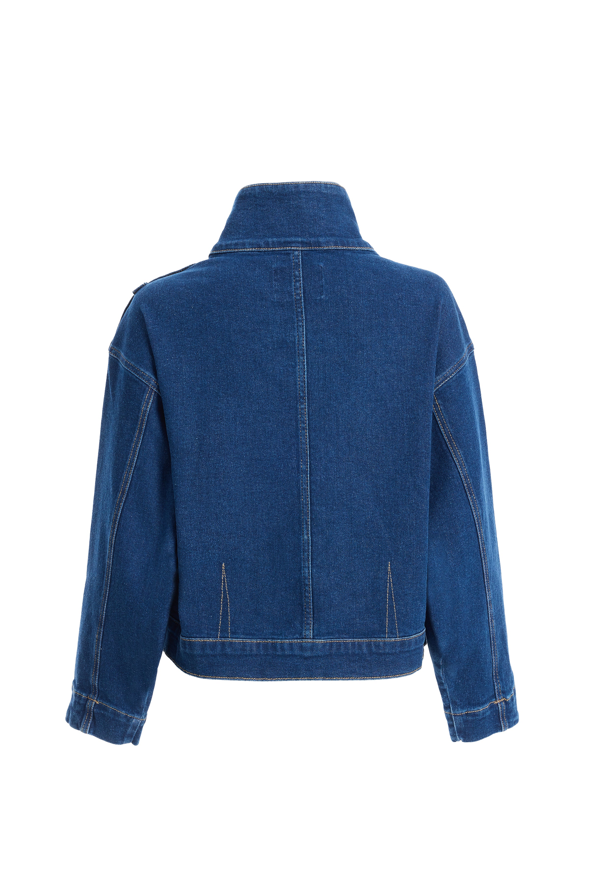 Women's High Collar Denim Jacket