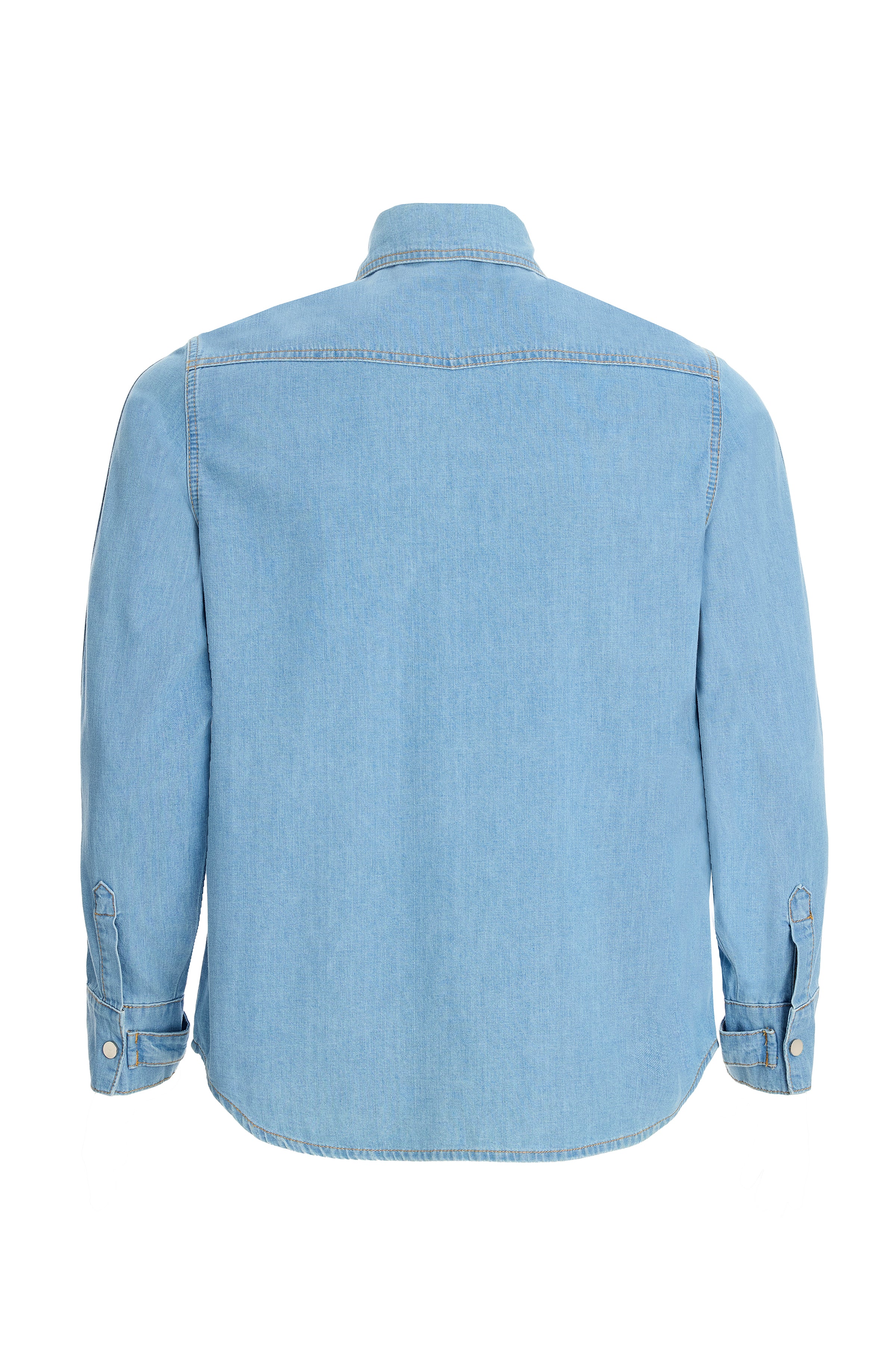 Men's Light Blue Pocket Denim Shirt
