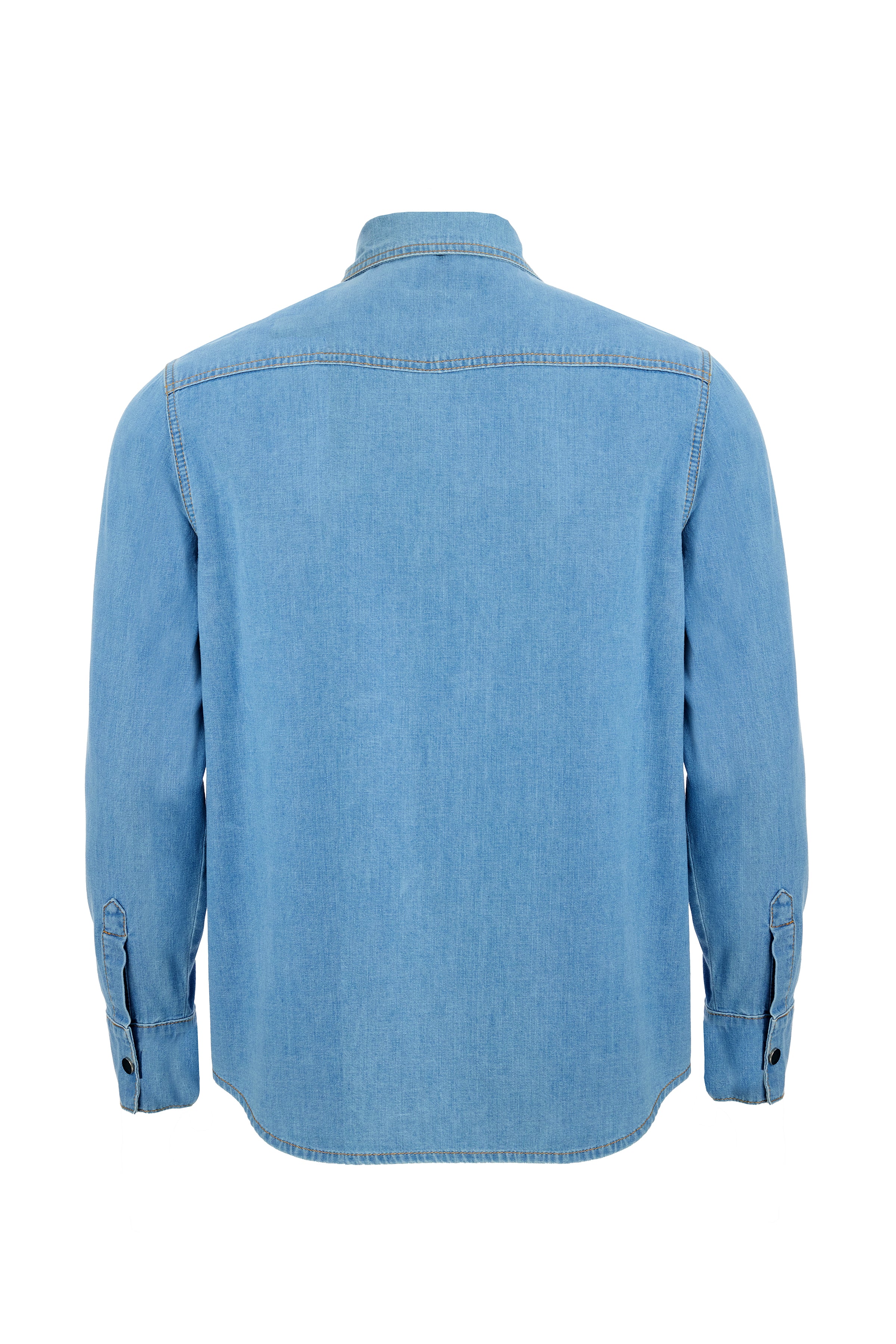 Men's Light Blue Stripe Detailed Denim Shirt