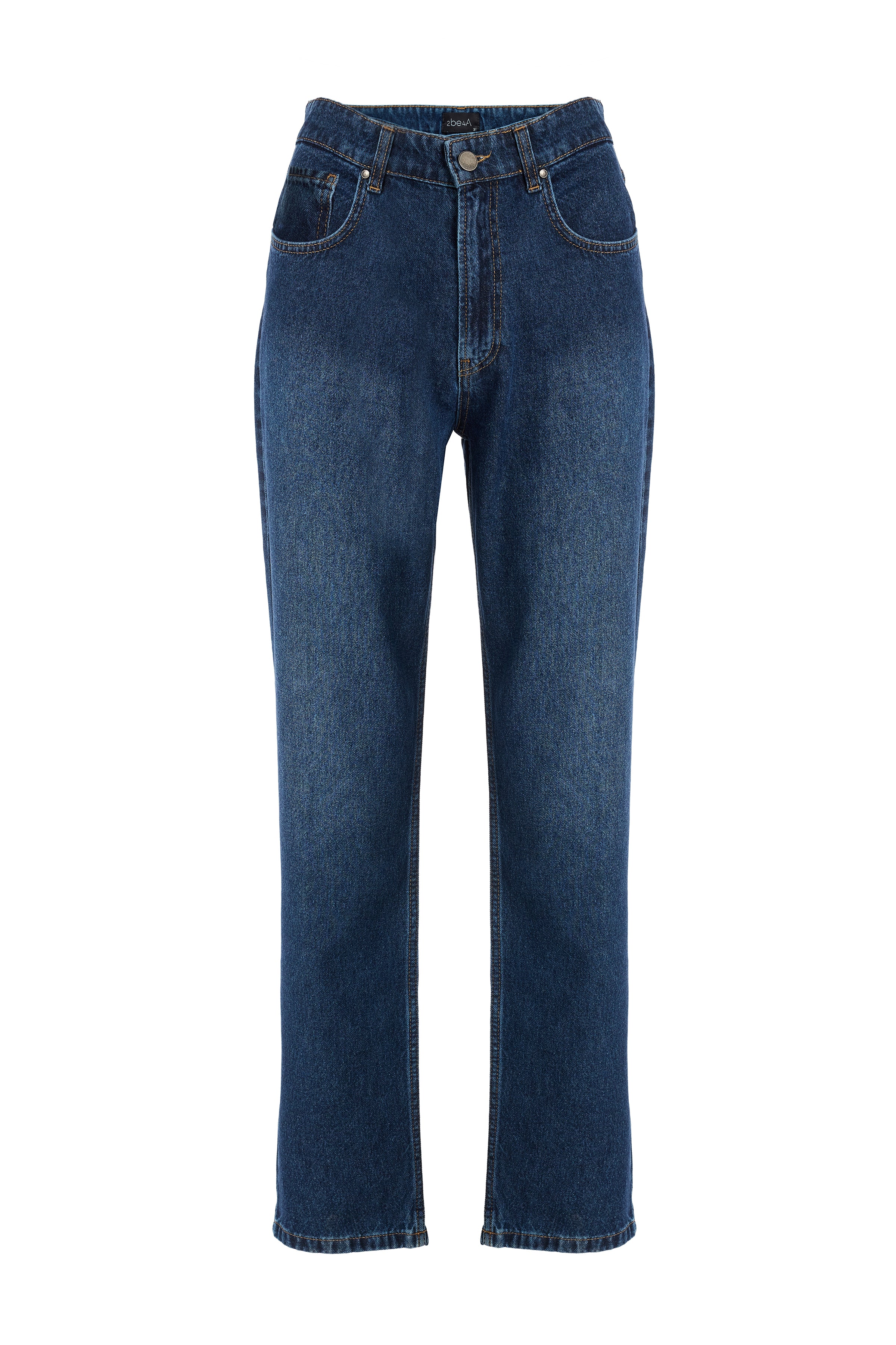 Men's Navy Blue Flap Pocket Denim Trousers