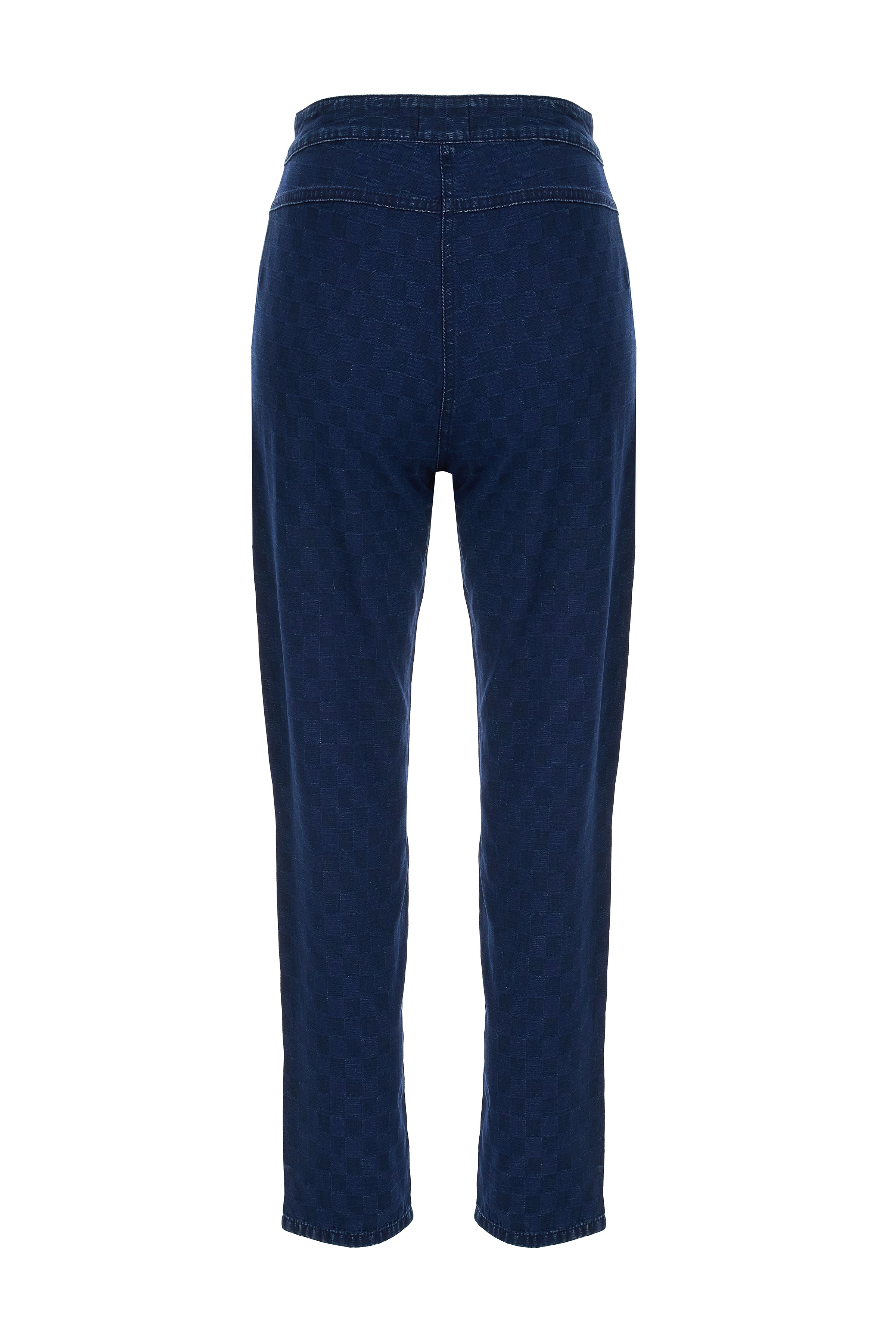 Women's Checkered Denim Trousers