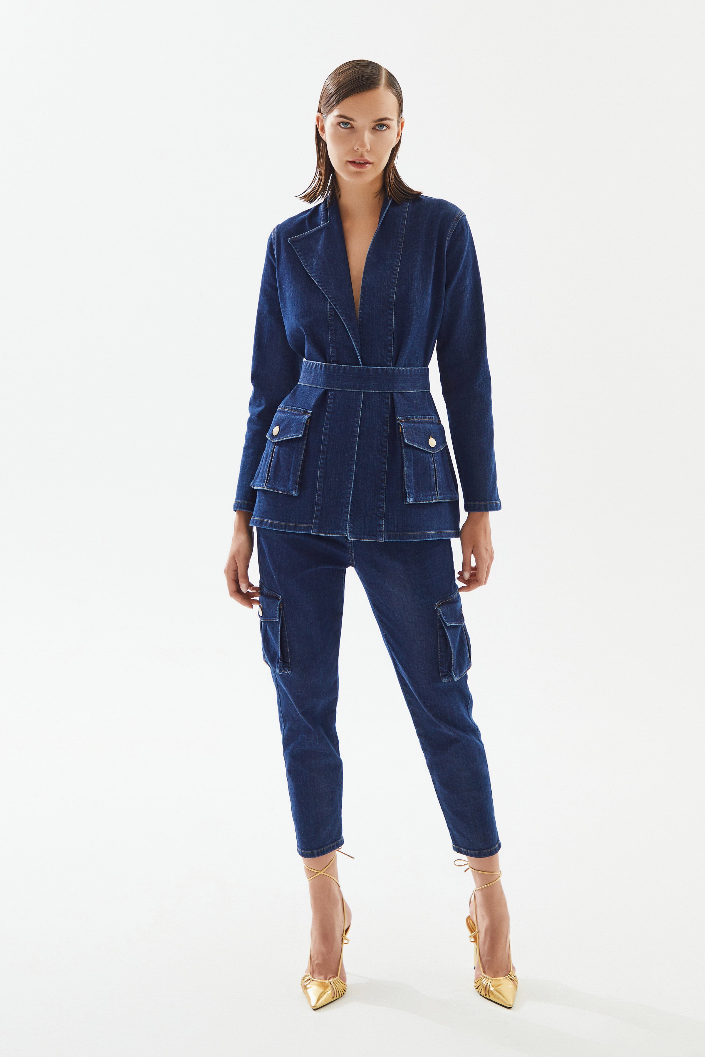 Women's Cargo Pocket Denim Jacket
