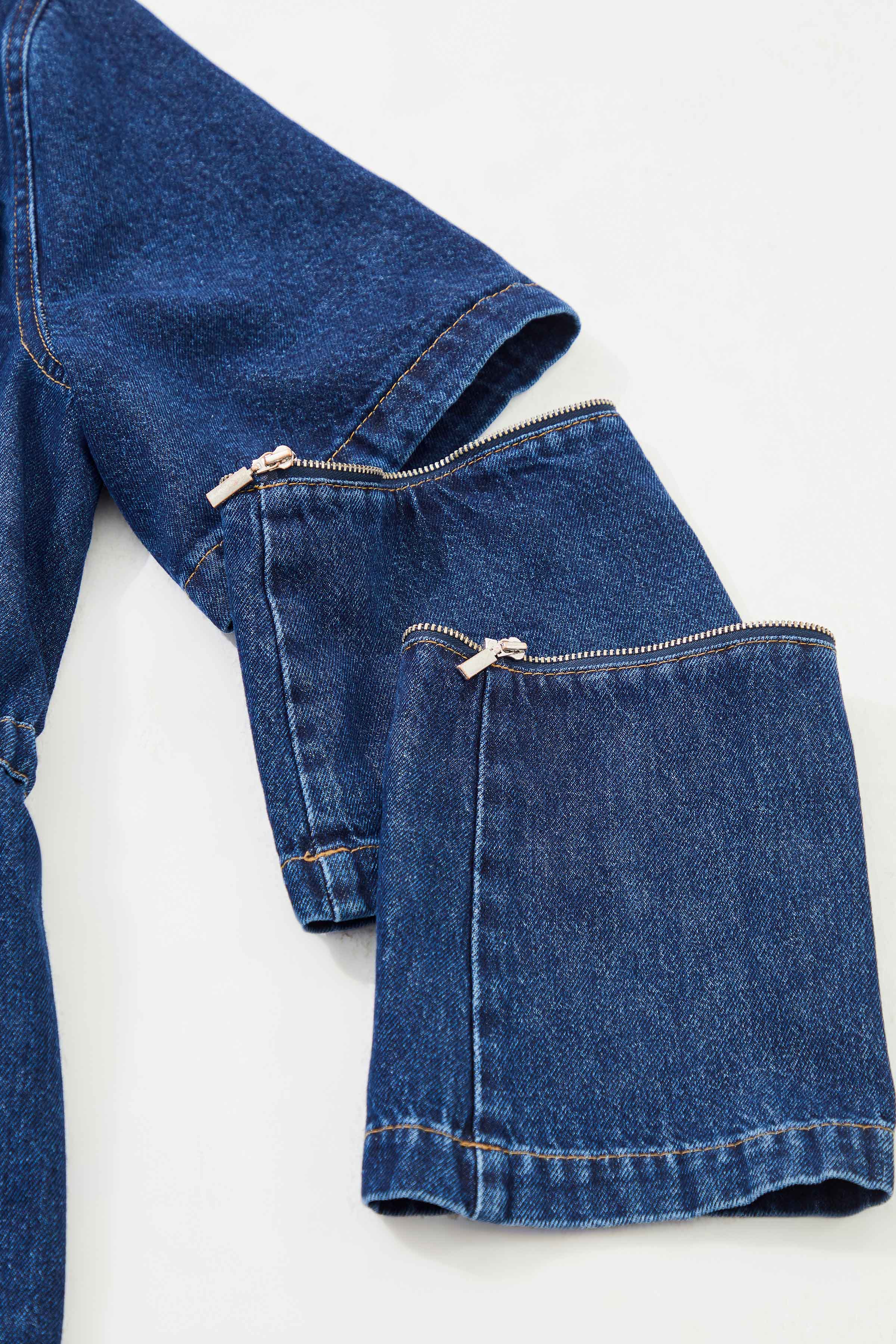 Women's Denim Jacket with Short Sleeves