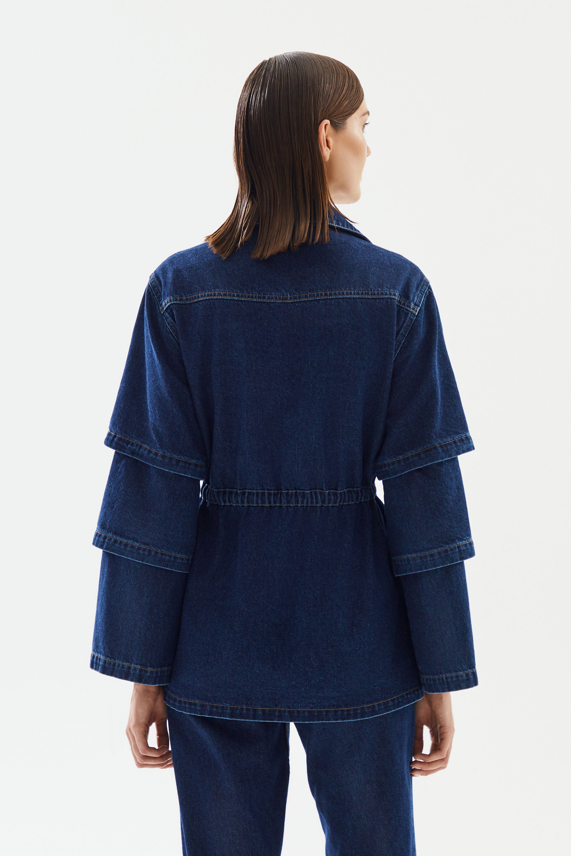 Women's Denim Jacket with Short Sleeves