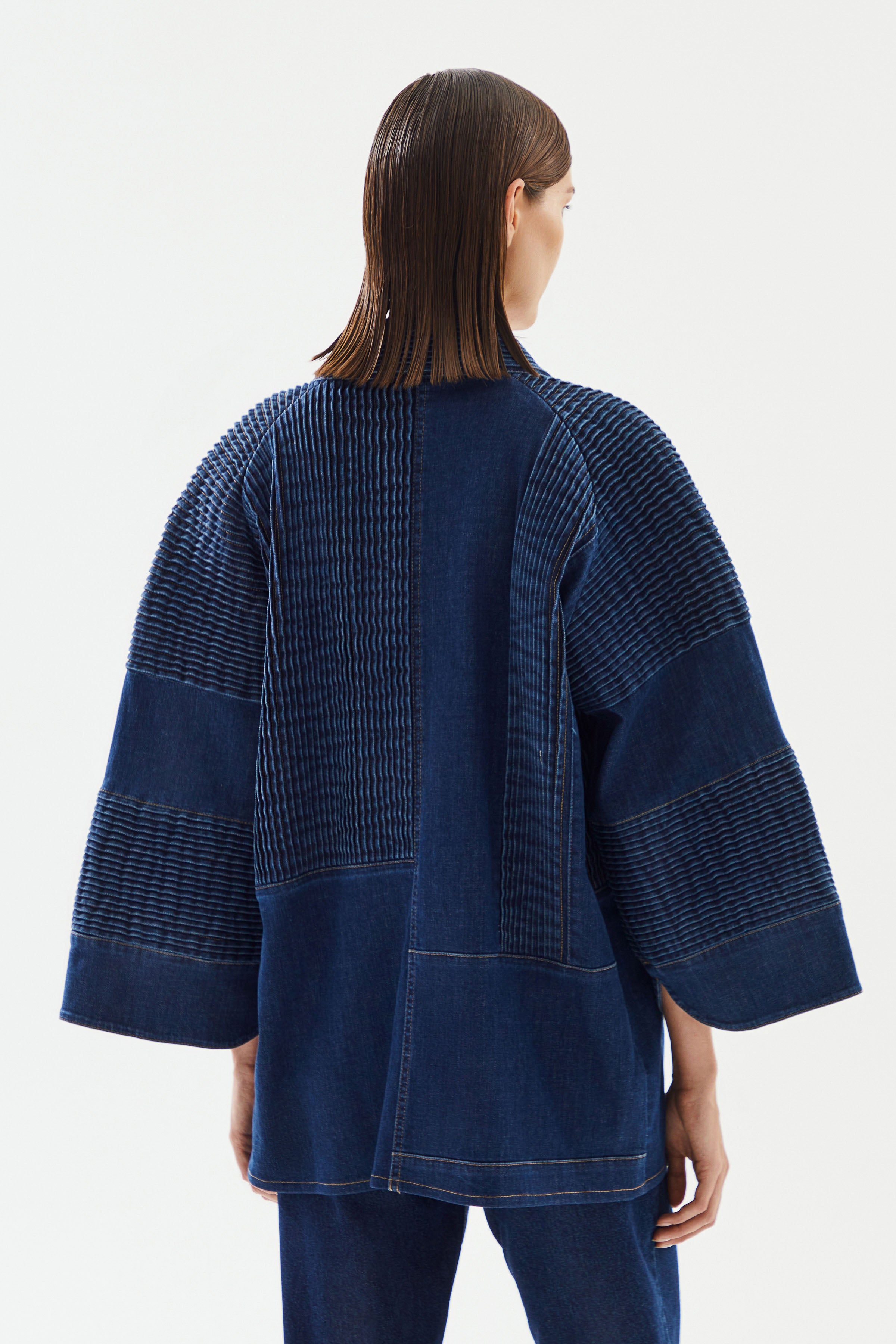 Women's Ribbed Denim Kimono
