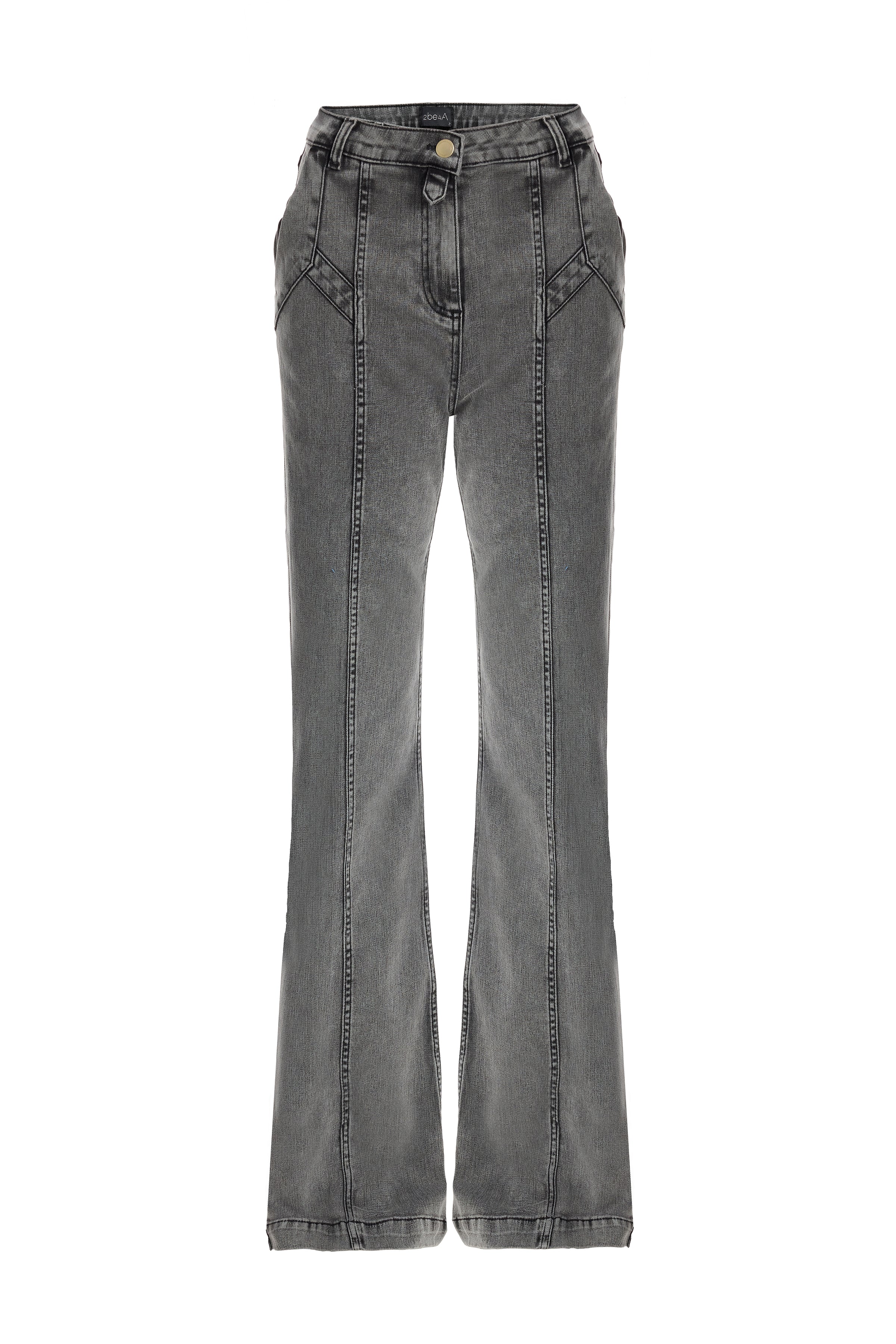 Women's Front Stitched Denim Trousers
