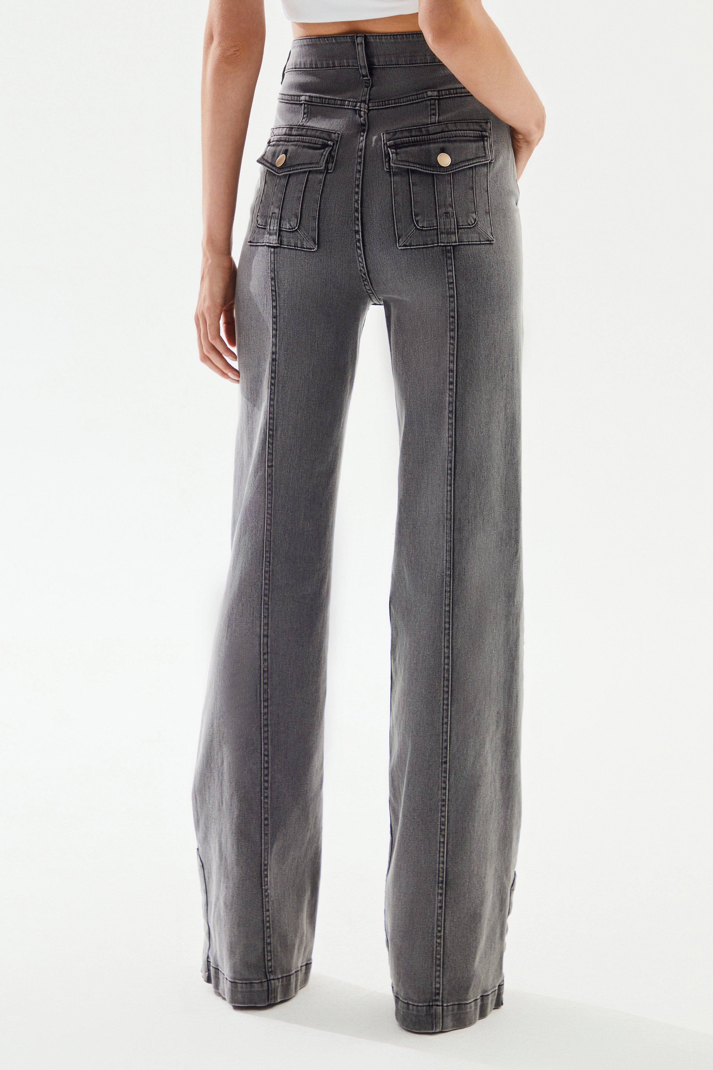Women's Front Stitched Denim Trousers