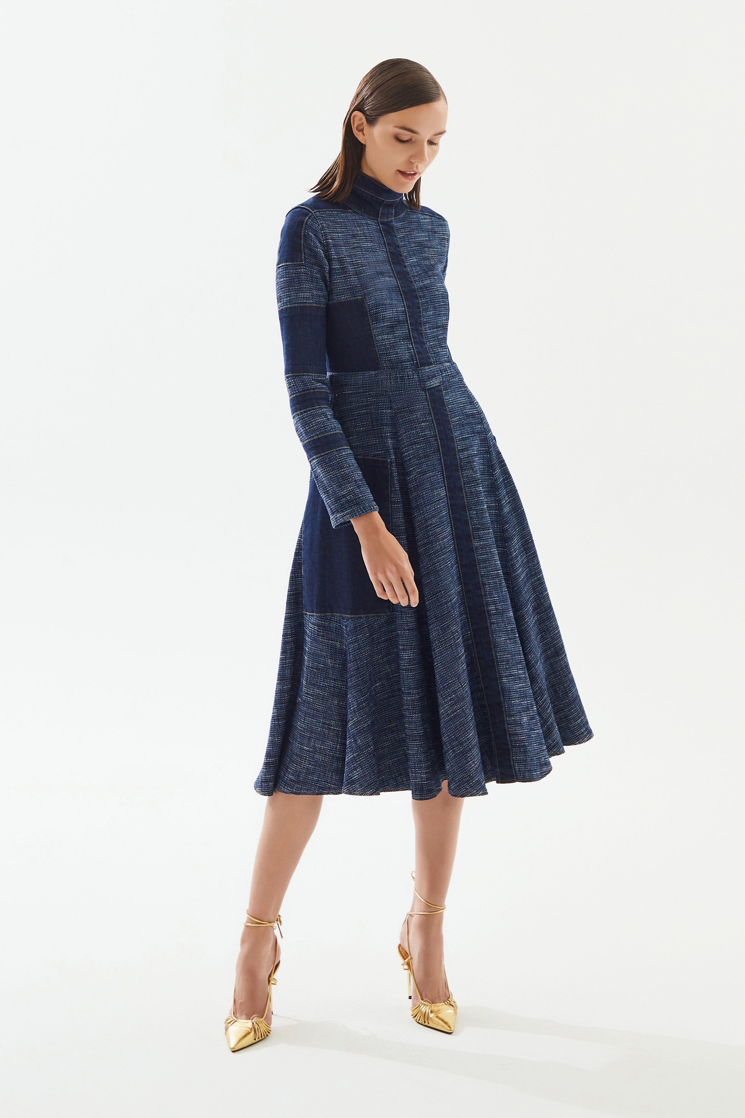 Women's Striped Denim Dress