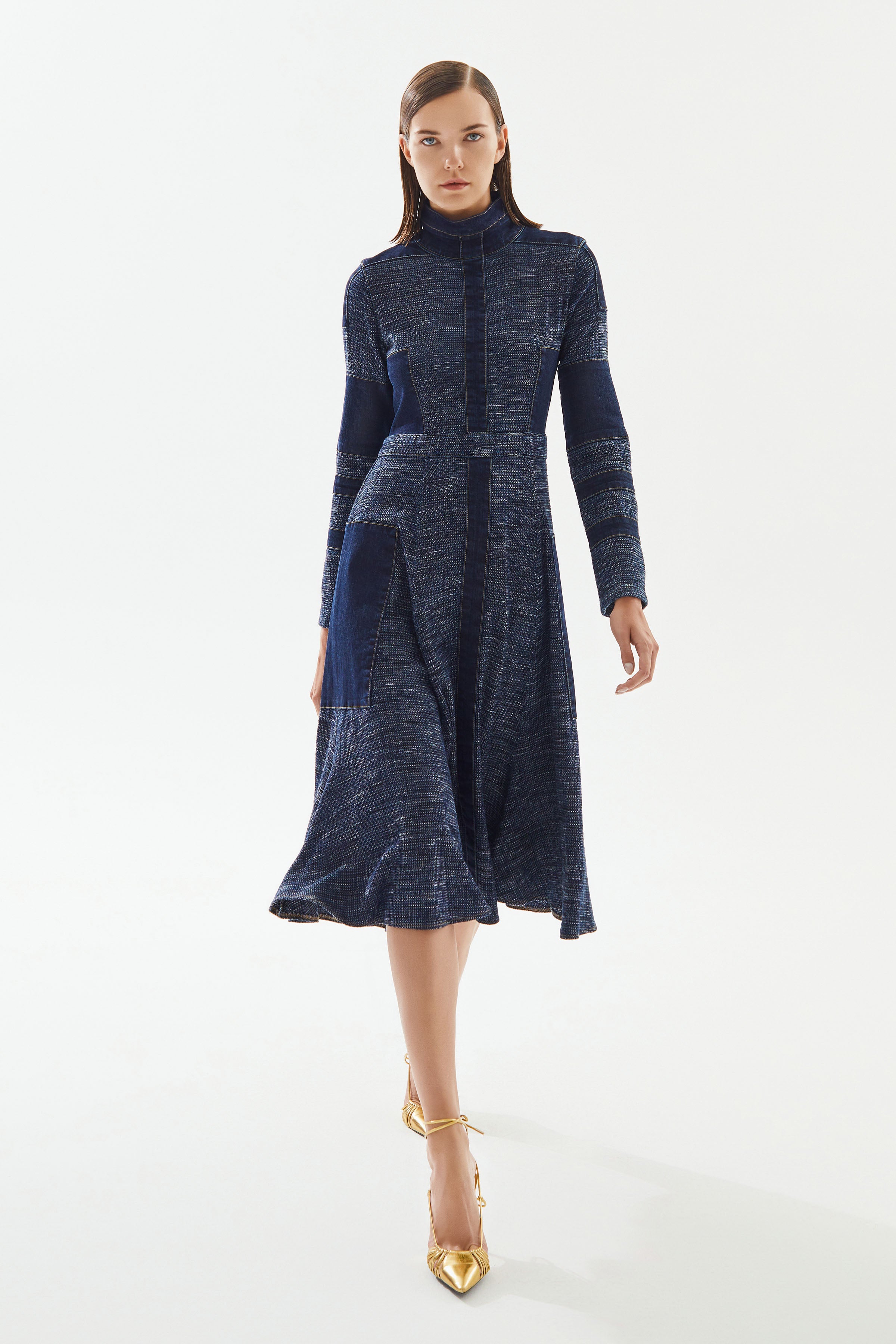 Women's Striped Denim Dress