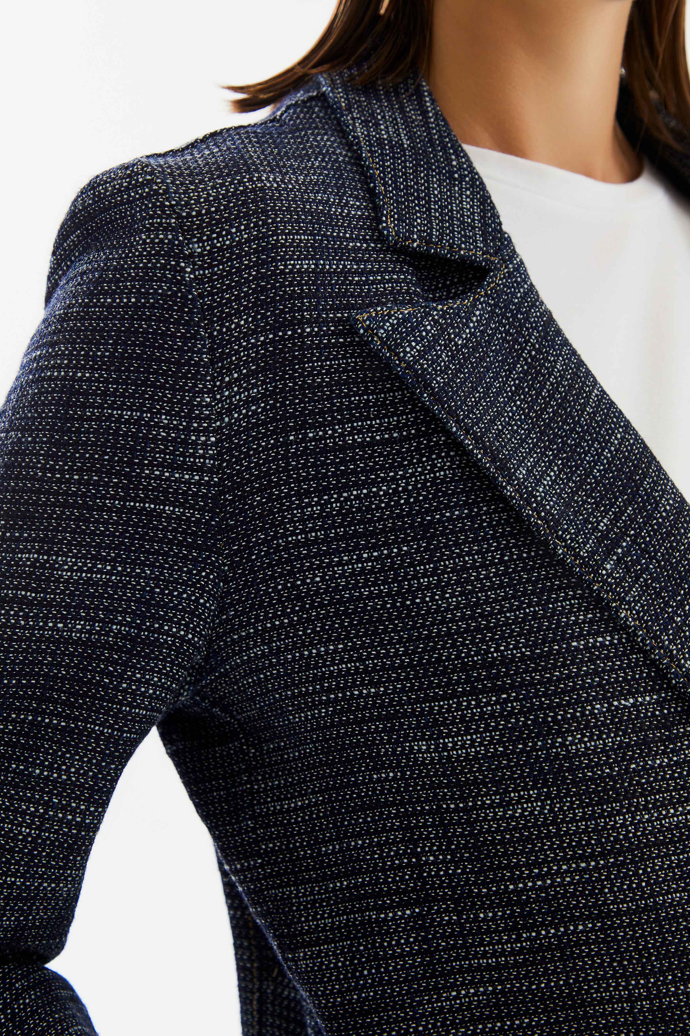 Women's Knitwear Look Blazer Denim Jacket
