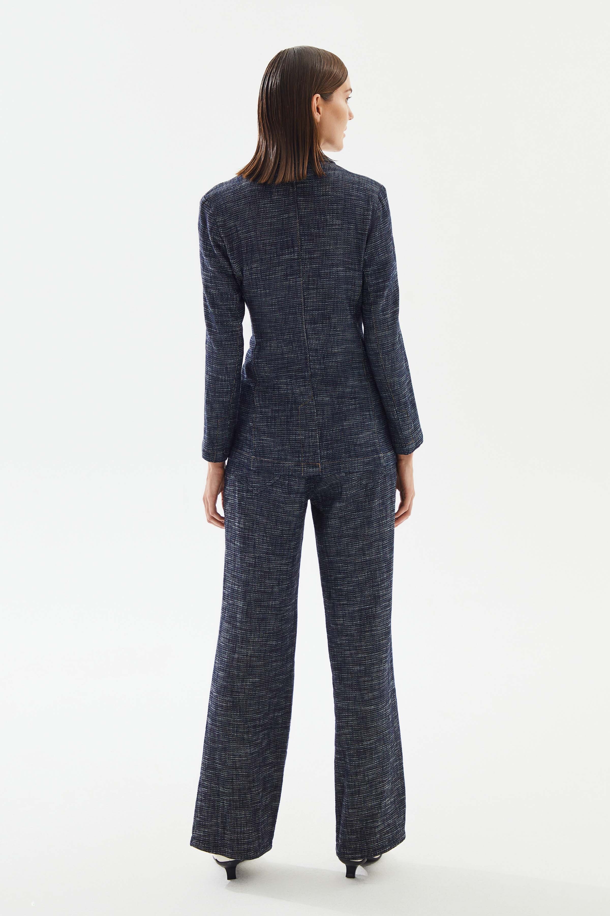 Kadın Triko Görünümlü Denim Pantolon