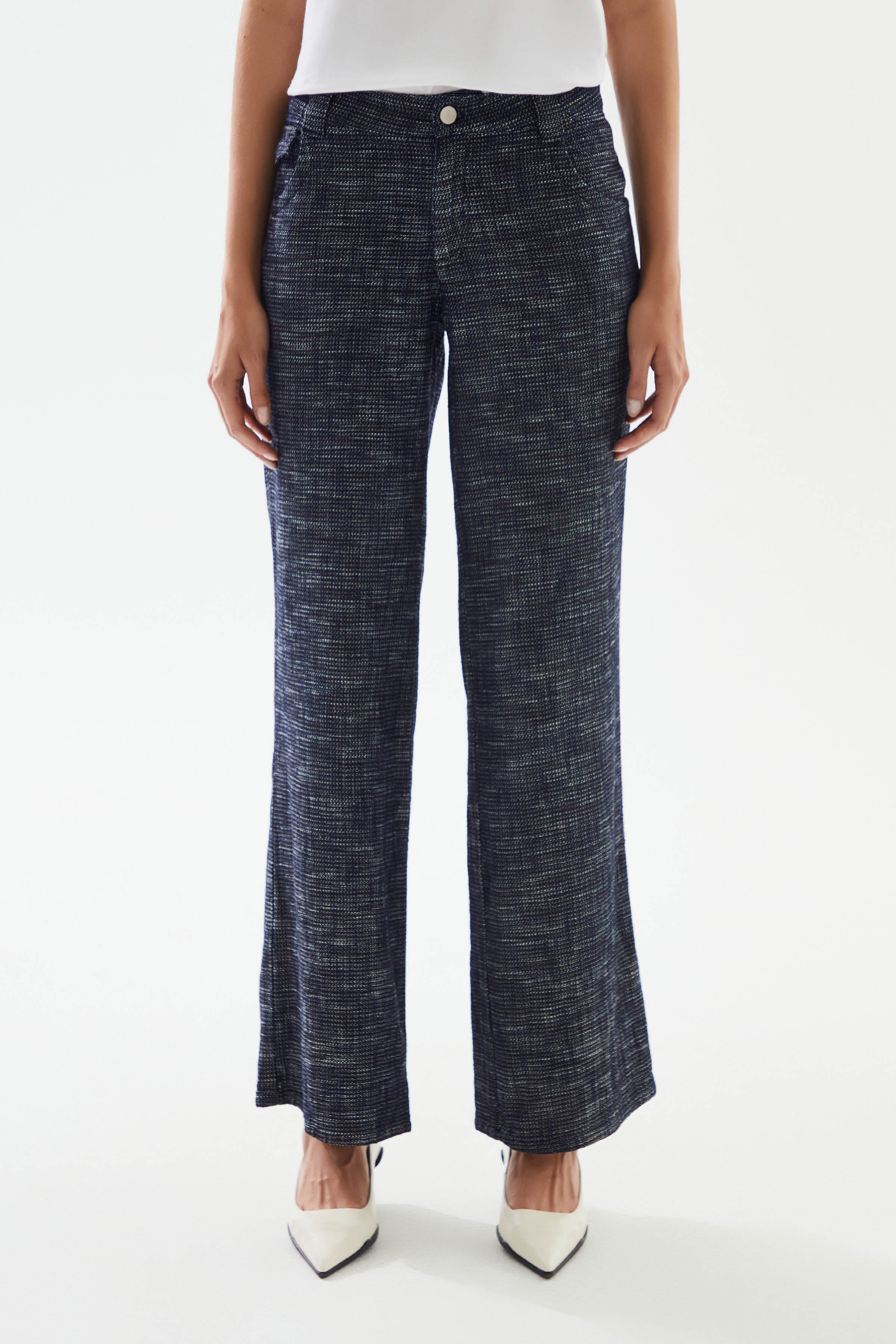 Kadın Triko Görünümlü Denim Pantolon